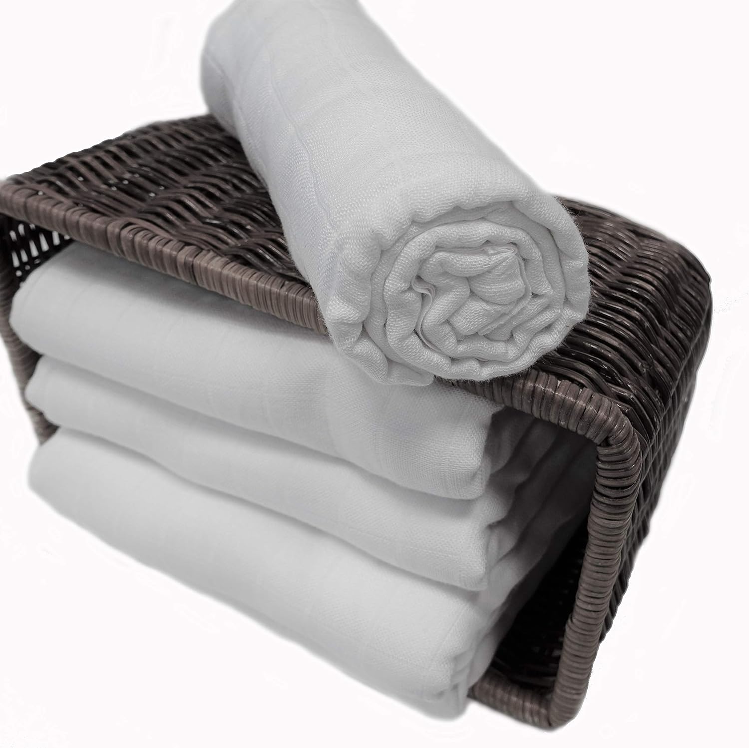 Detalle de MuslinZ 6-Pack Premium Bamboo-Muslin Squares 70x70cm – Newborn Burp Cloths
