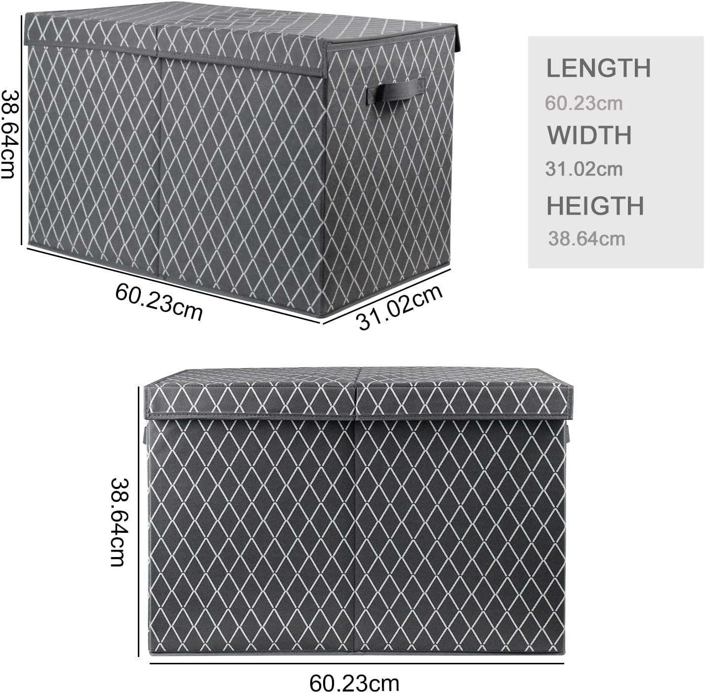 Thumbnail 2 de VERONLY Large Toy Storage Box Grey