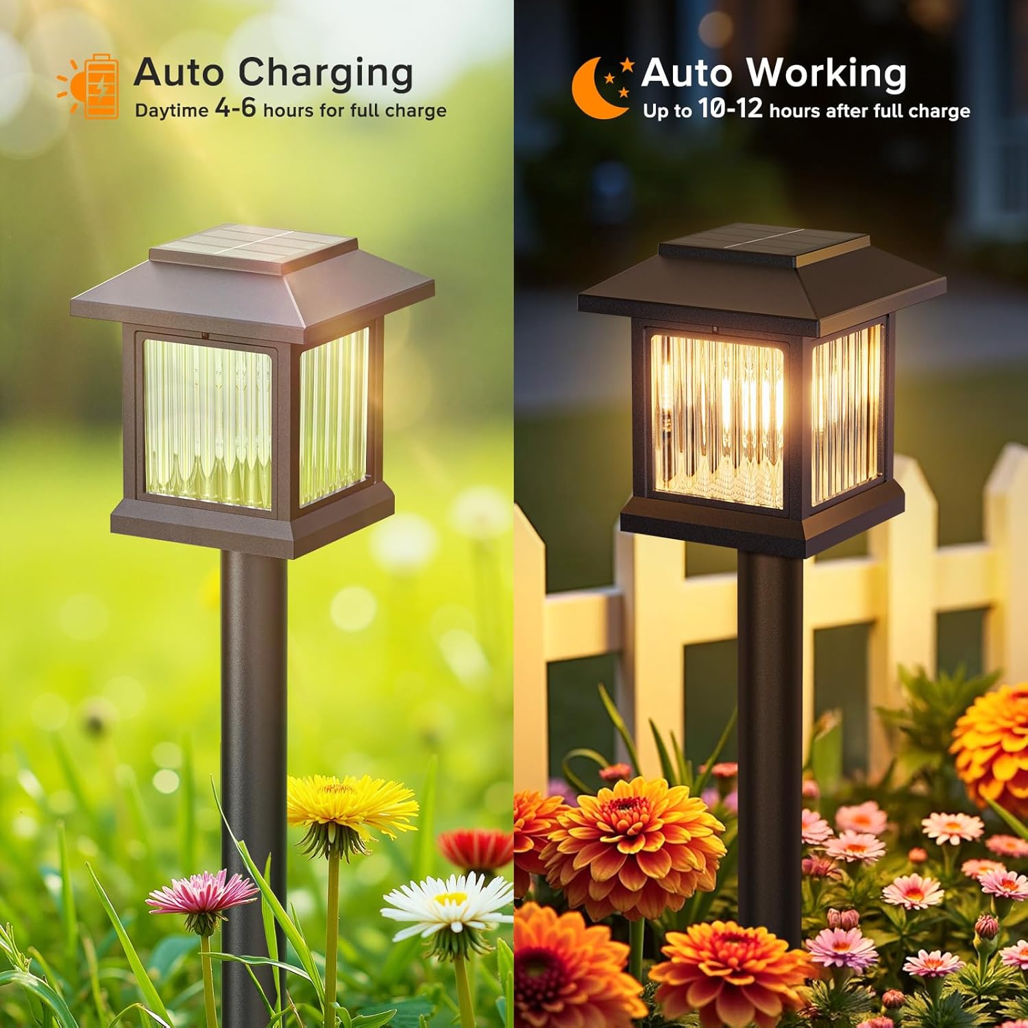 Thumbnail 1 de GEARLITE Solar Lights Outdoor Garden (6 Pack) – Warm 2800K House-Shaped LED Garden Ornaments, IP65 Waterproof