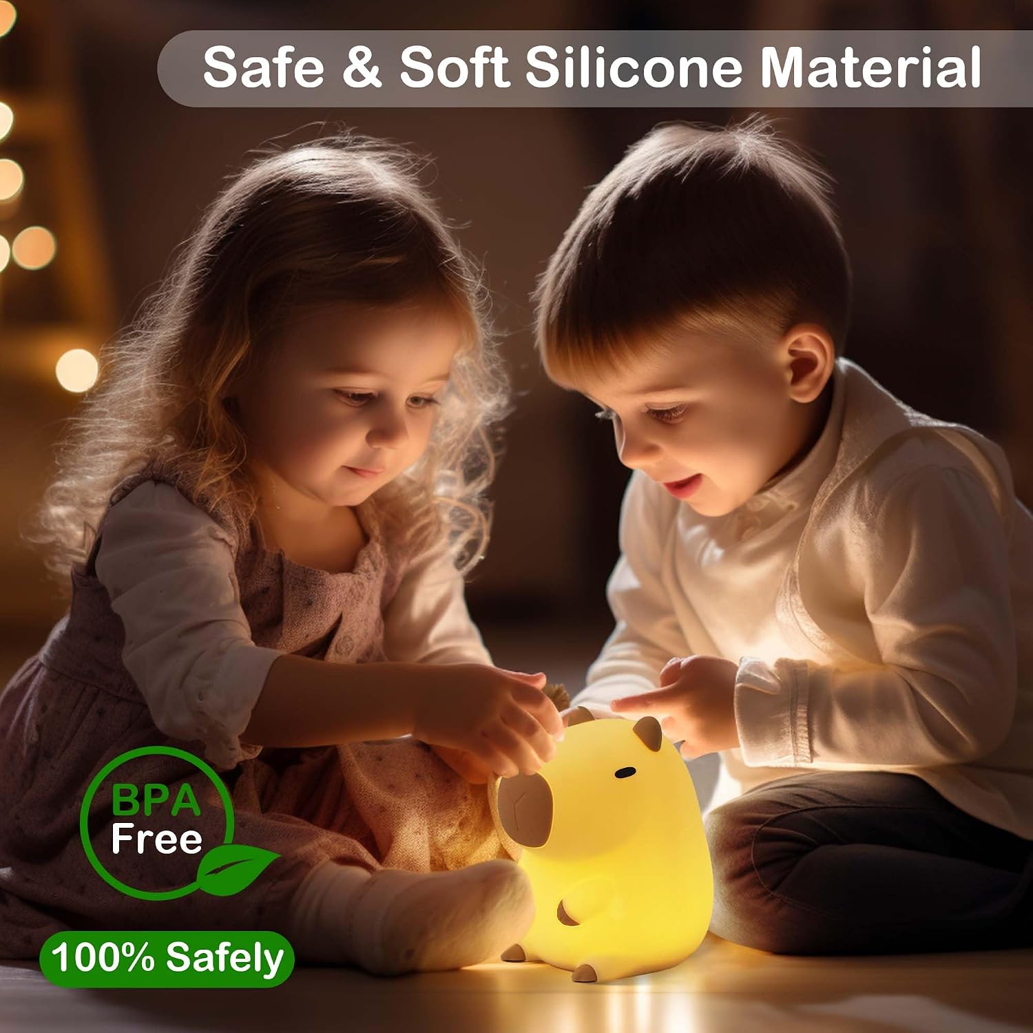 Thumbnail 4 de Ammonite Capybara Nachtlicht für Kinder – USB-Touch-Leuchte aus BPA-freiem Silikon