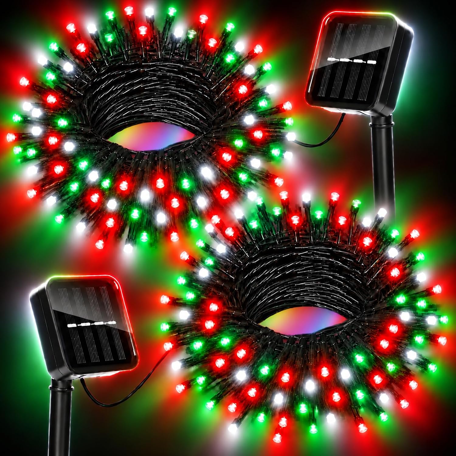 Detalle de Moettany 5HLB-2-TYN Solar Christmas String Lights, 100 LEDs, 8 Modes