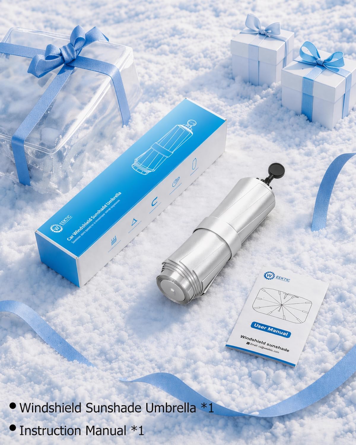 Thumbnail 5 de [2026 Upgrade] Weektic Windshield Sun Shade Umbrella (57" x 31")