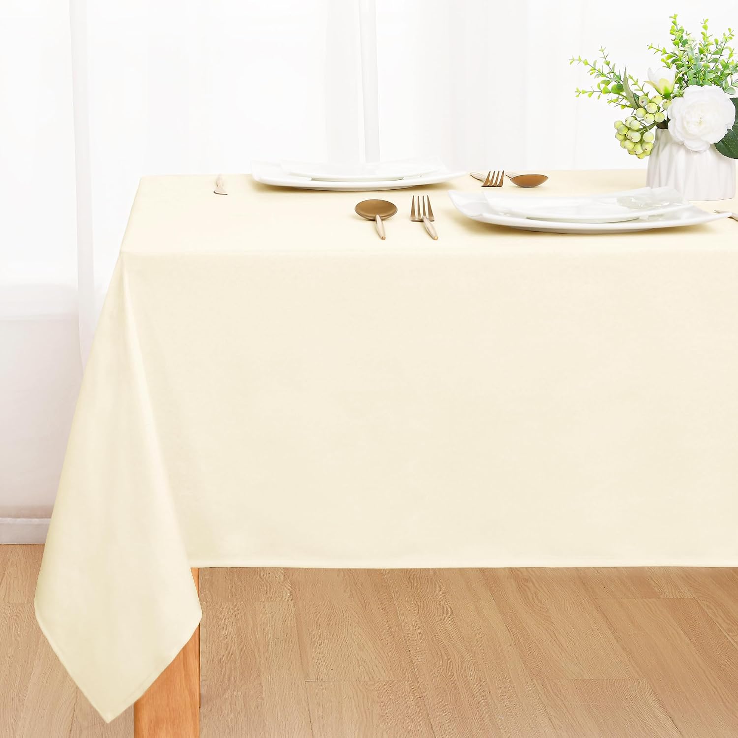 Detalle de DWCN DWEU-YLZZB-1P-5252-10 tafelkleed 130 x 130 cm, linnenlook