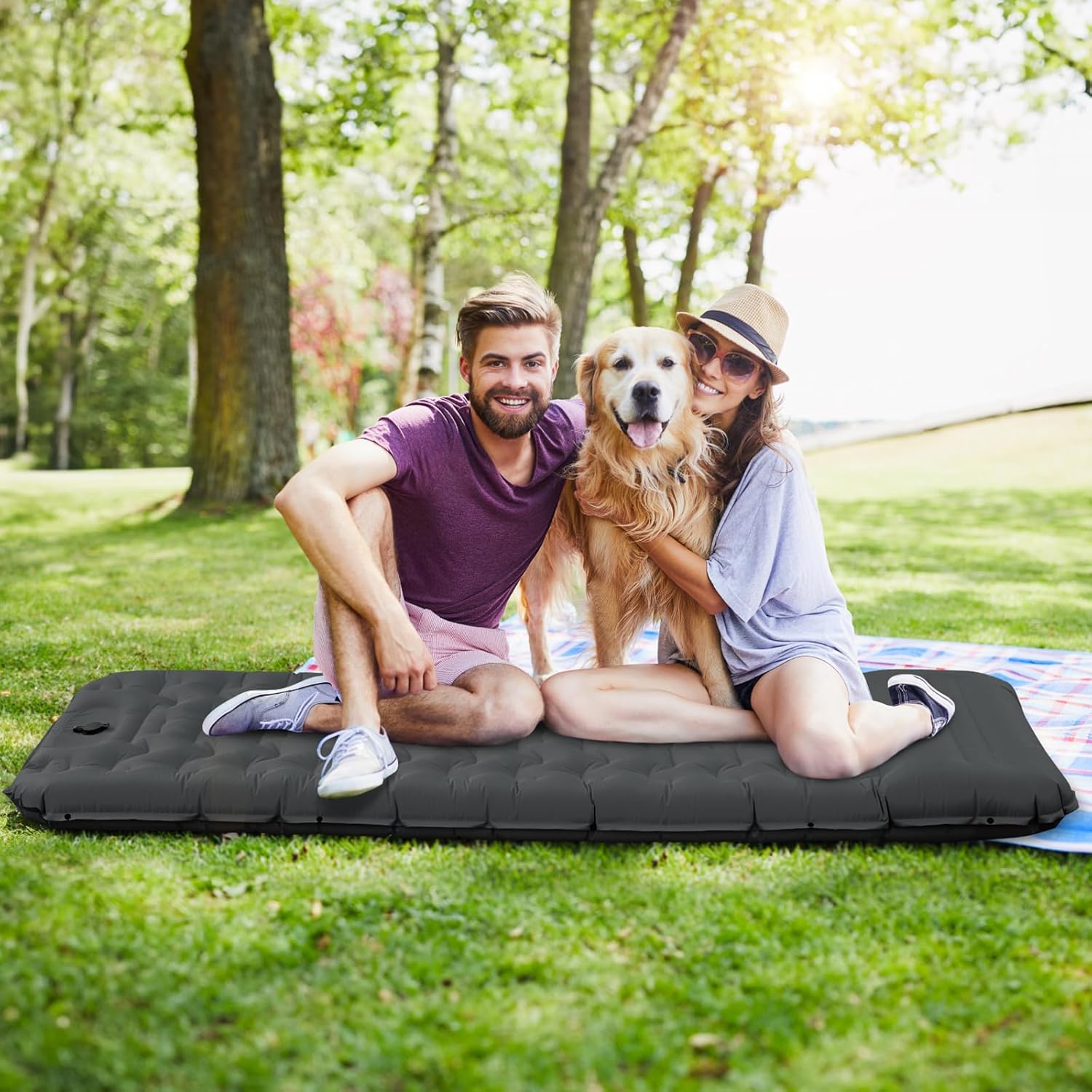 Thumbnail 6 de Hsweeth Matelas Camping Auto-gonflant 12 cm – Tapis 195 x 64 cm, Pompe à Pied, Ultra-léger et Imperméable