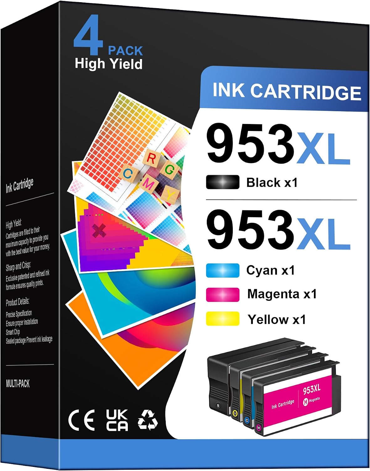 Detalle de Gureef 953XL Ink Cartridges Multipack (Black, Cyan, Magenta, Yellow) for HP OfficeJet Pro series