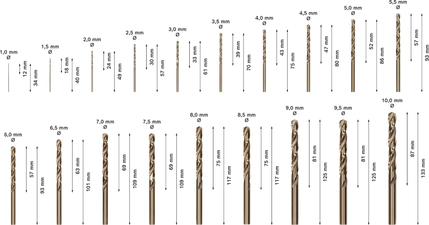 Thumbnail 2 de Bosch Professional 2608587014 19-Piece HSS-Cobalt ProBox Metal Drill Bit Set (1mm–10mm)