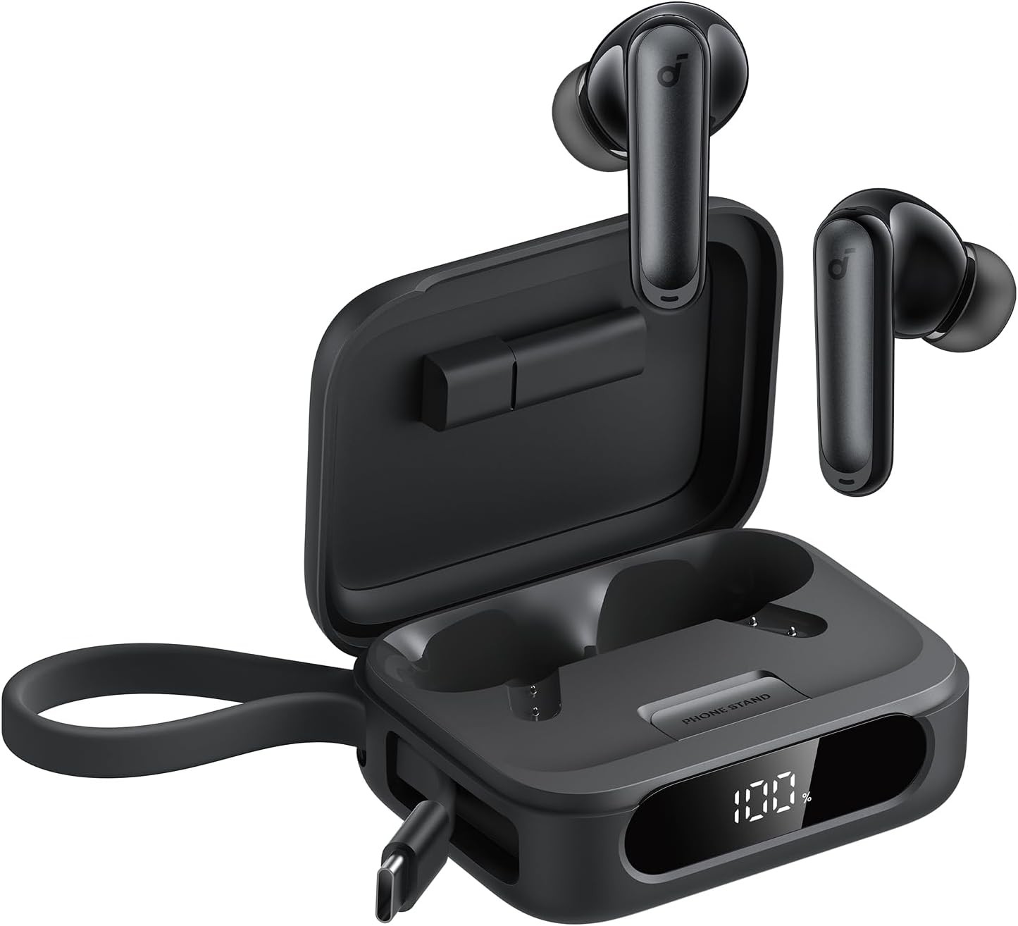Detalle de Soundcore P41i by Anker Adaptive Noise Cancelling In-Ear Kopfhörer mit Powerbank-Case (192h)