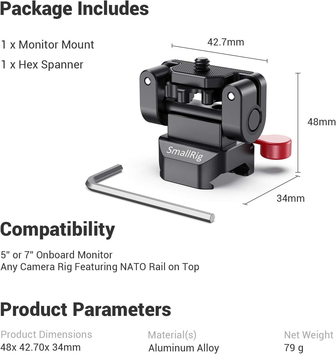 Thumbnail 6 de SMALLRIG 2100B support moniteur 160°