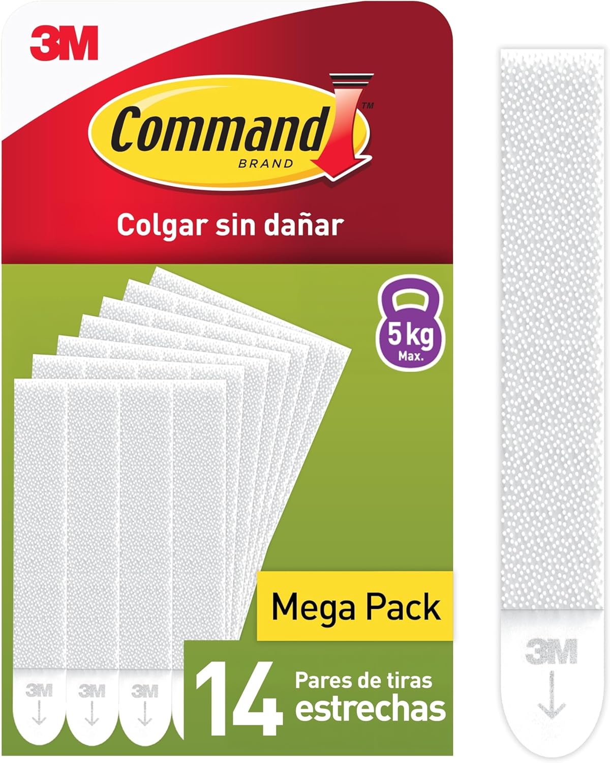 Detalle de Command Tiras Adhesivas para Colgar Cuadros 14 pares 🖼