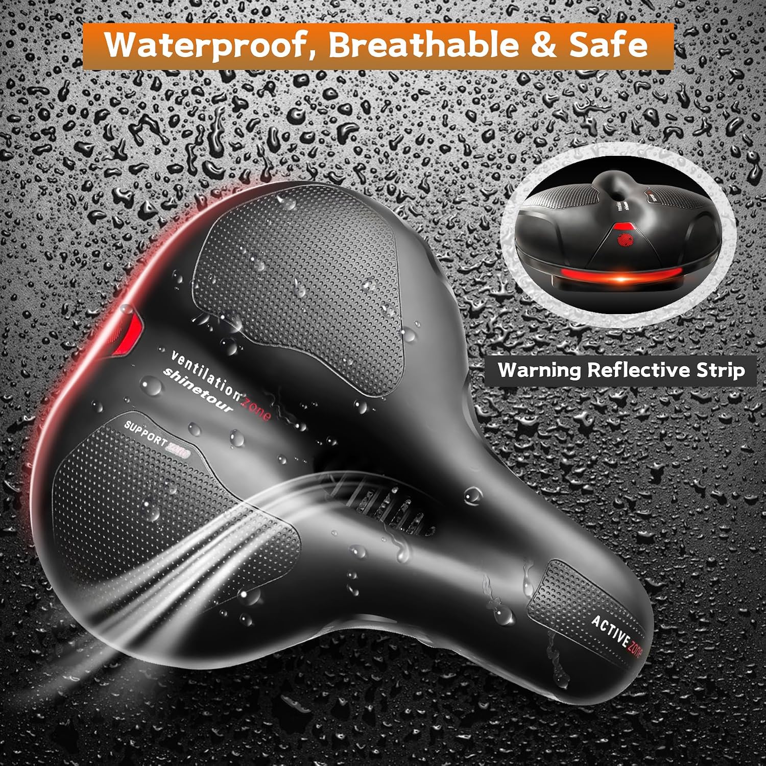 Detalle 2 de Selle de vélo Ultra Confort Hmseng : mousse mémoire, amortisseurs à double ressort et ventilation
