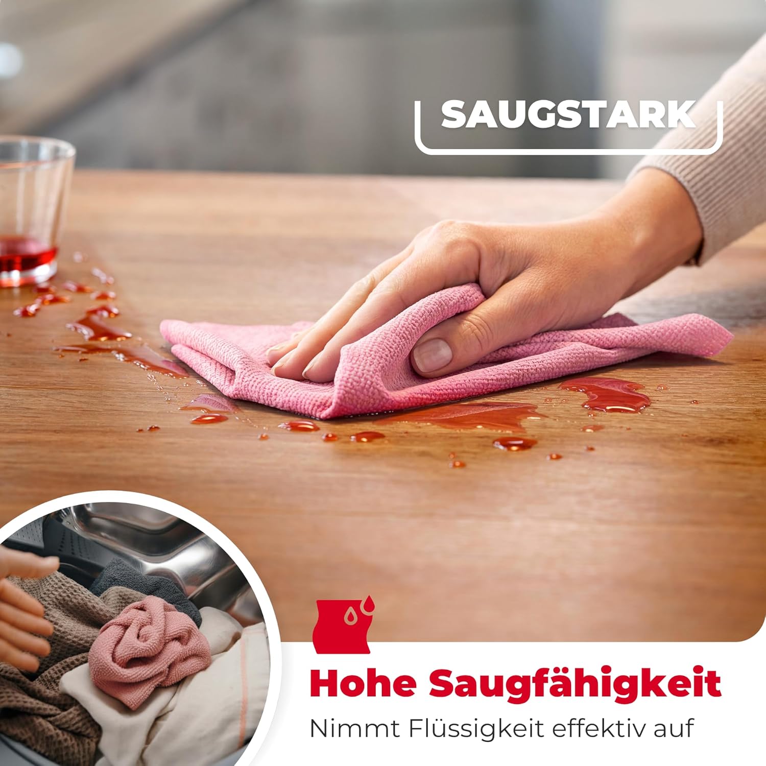 Thumbnail 3 de Vileda Actifibre Soft Universal – 10er Set Mikrofaser-Tücher für streifenfreie Reinigung ohne Chemie