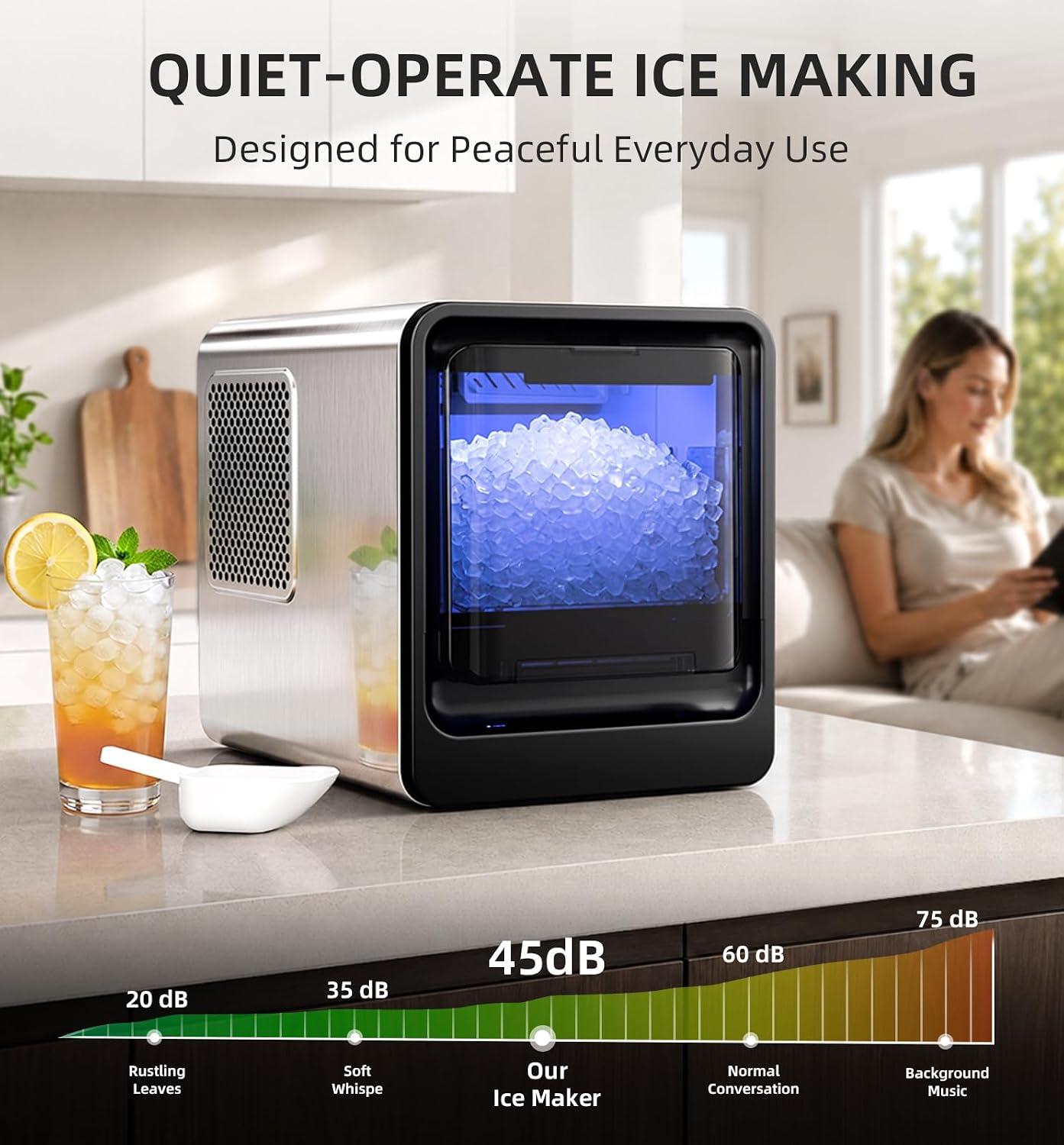 Thumbnail 6 de Antarctic Star BS-303 Countertop Nugget Ice Maker, 35 lbs/day, Self-Cleaning