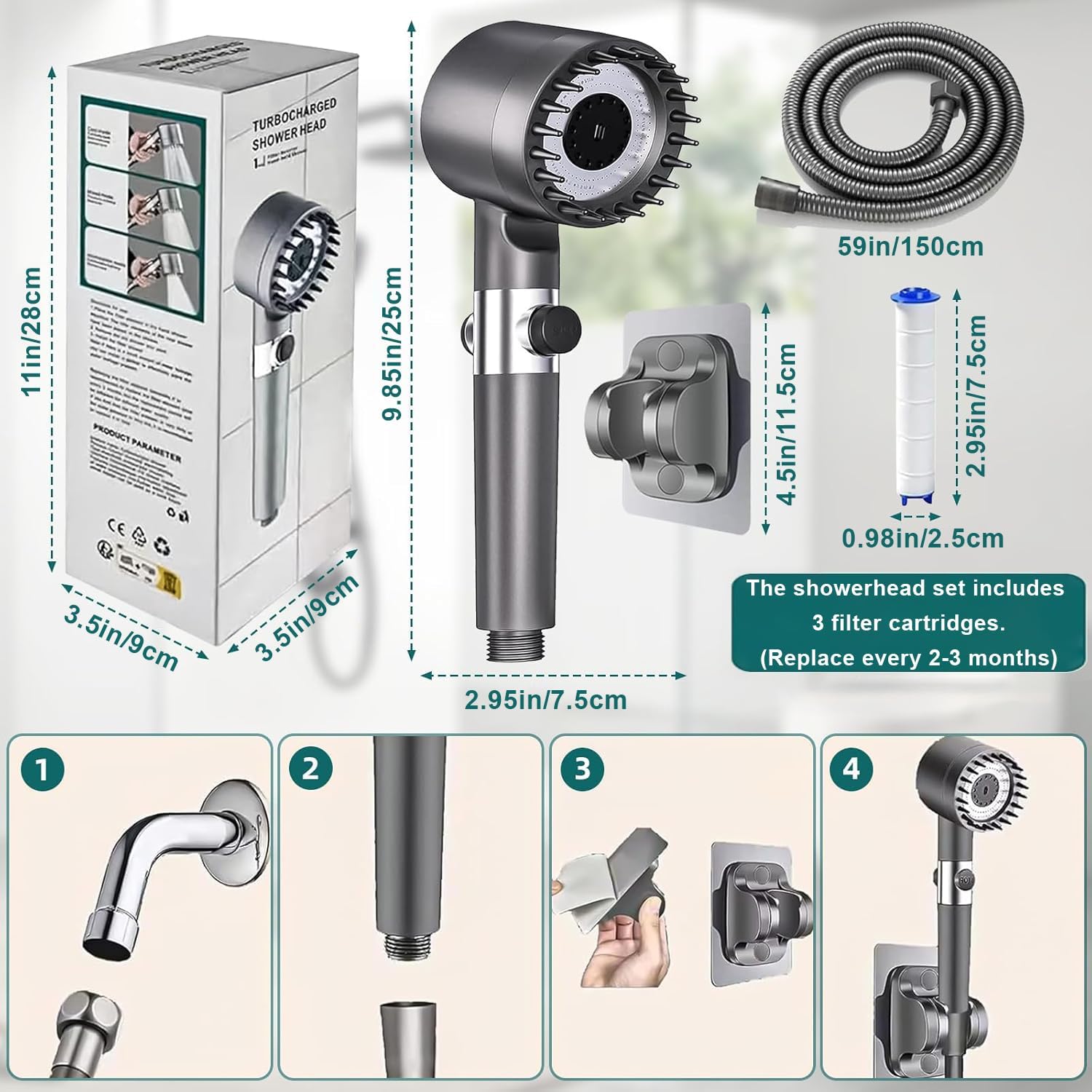 Thumbnail 1 de Searoads Shower Head High Pressure 4 Modes