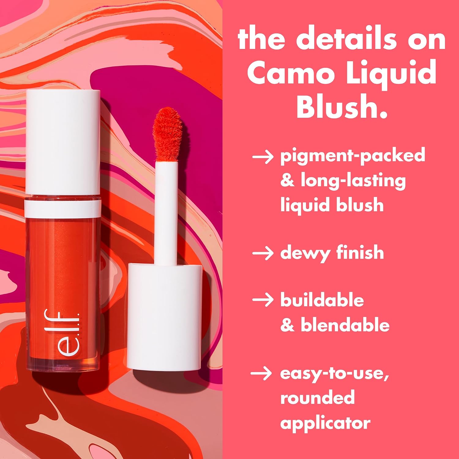 Detalle de e.l.f. Camo Liquid Blush, Dusty Rosé