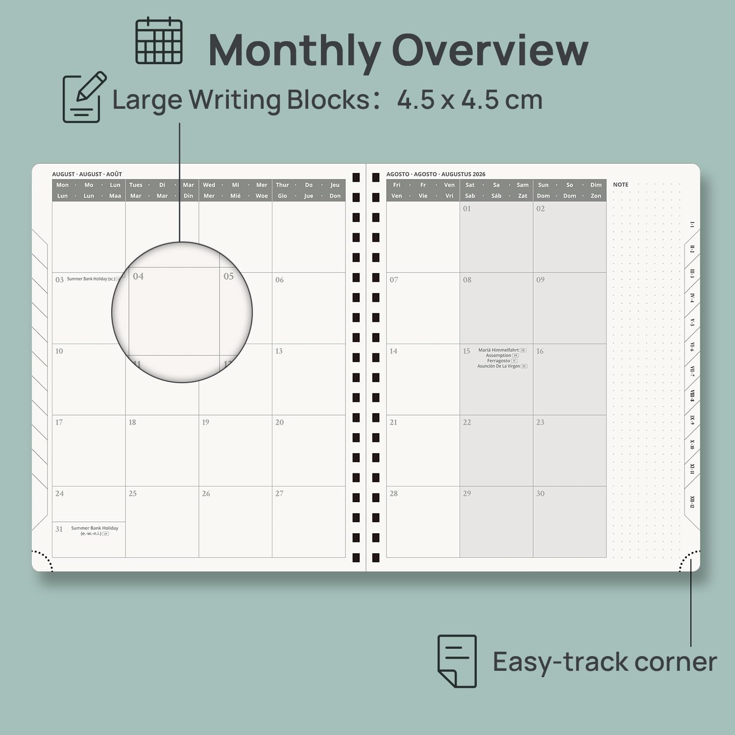 Thumbnail 3 de POPRUN Academic Diary 2026-2027: Week to View Large (Aug 2026–Dec 2027) Burgundy