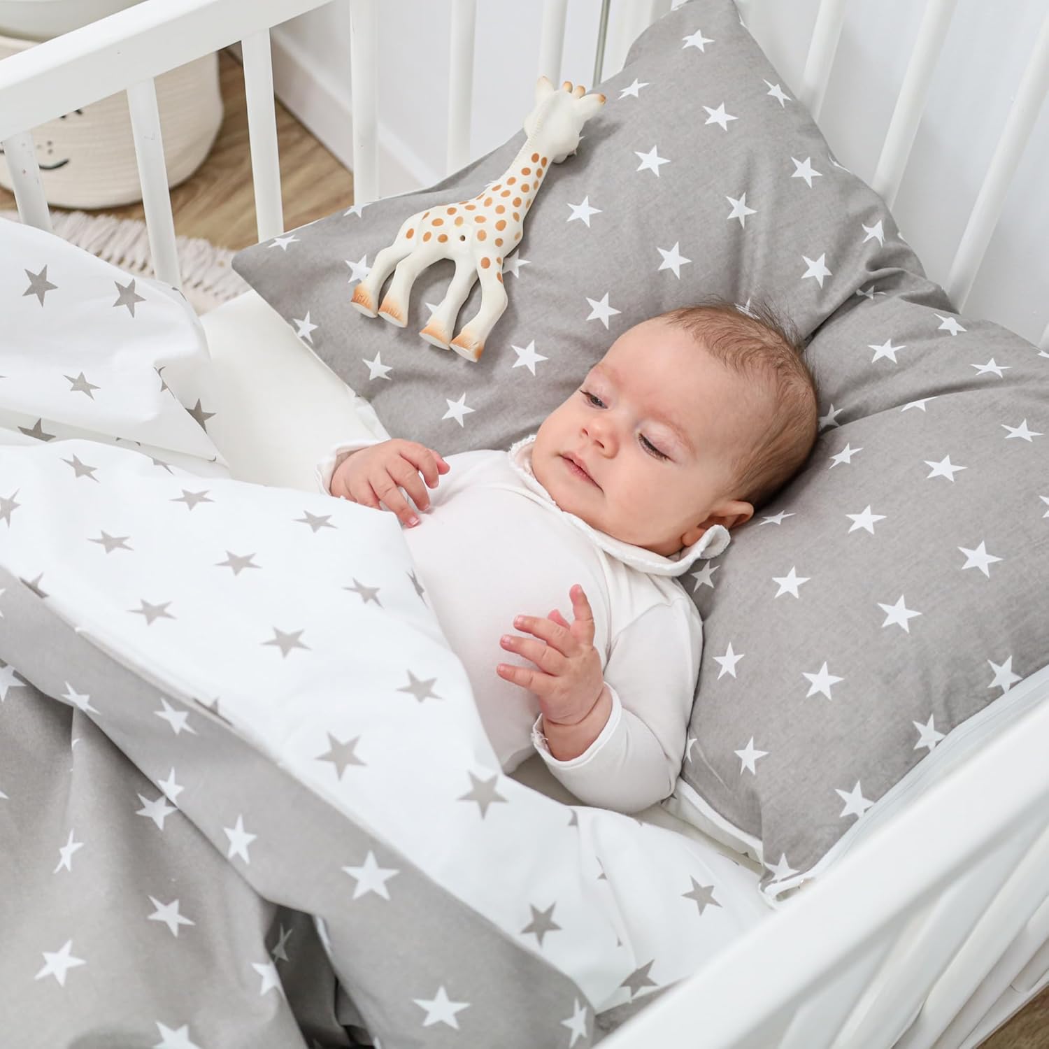 Thumbnail 5 de Totsy Baby Copripiumino lettino neonato 100x135 cm in cotone con federa 60x40 cm (Oeko-Tex) per culla