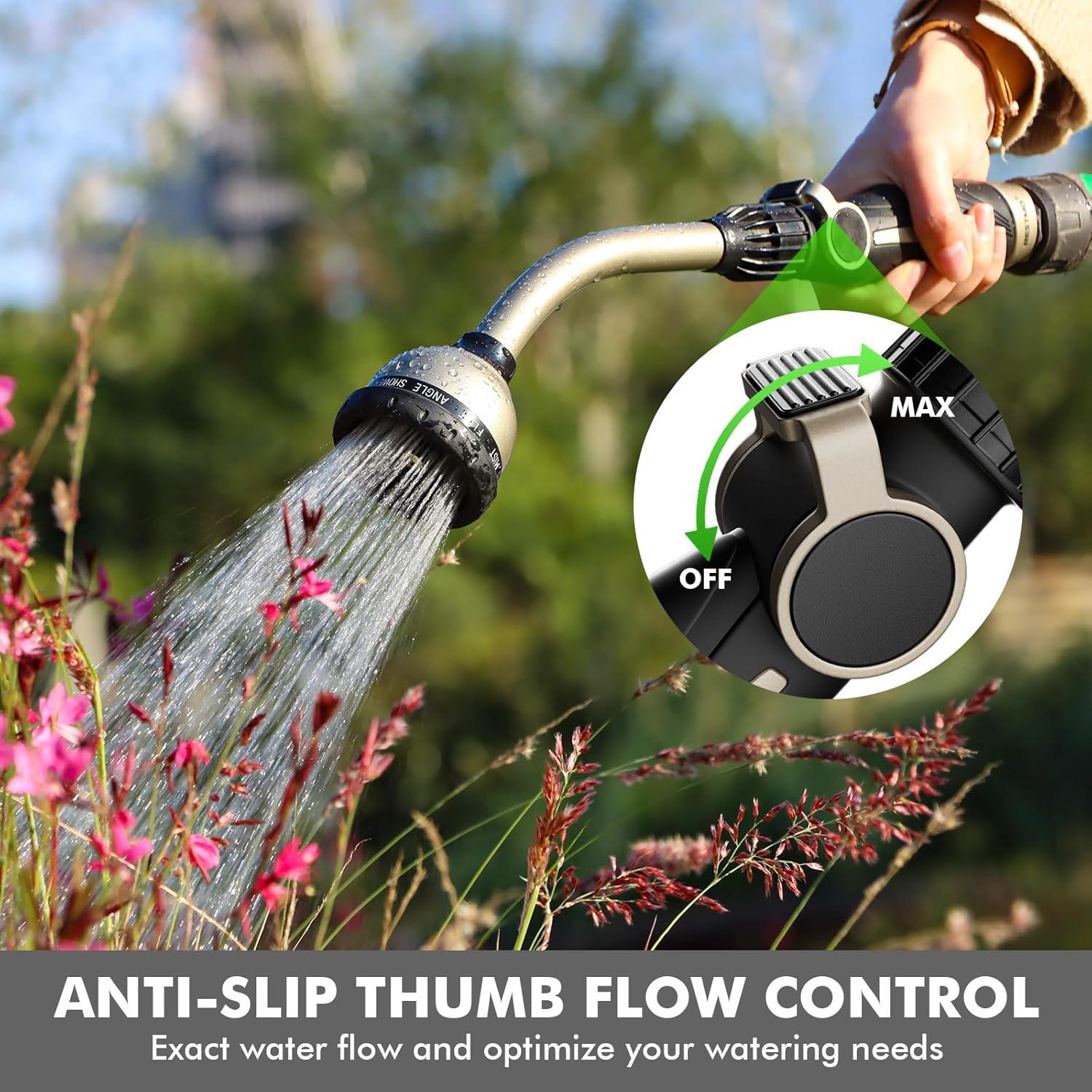 Thumbnail 2 de Restmo RESTMO Watering Wand Heavy Duty (Metal Hose Wand) with Thumb Flow Control + 10 Spray Patterns
