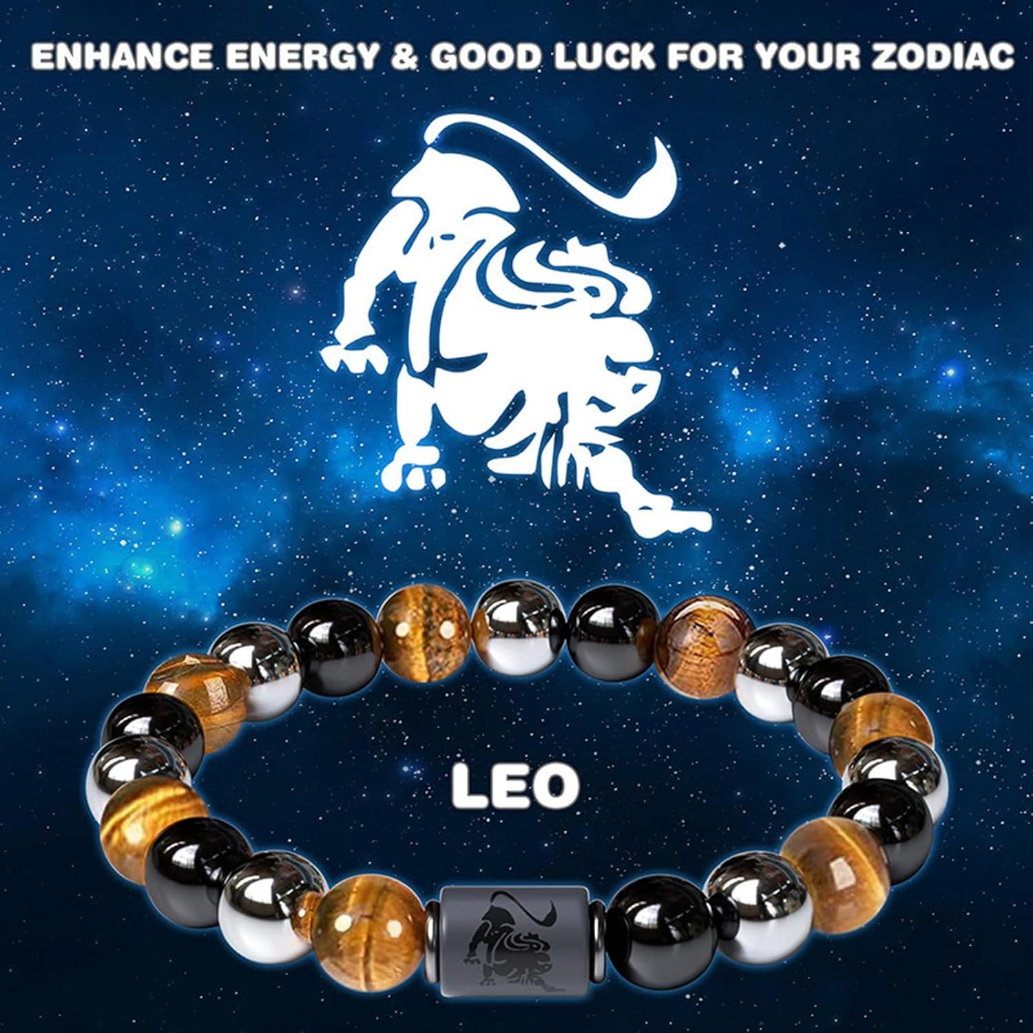 Thumbnail 4 de Caimeytie Damen Sternzeichen-Armbänder – Elastische Perlen, 19 cm, Geschenkset (2 Stück)