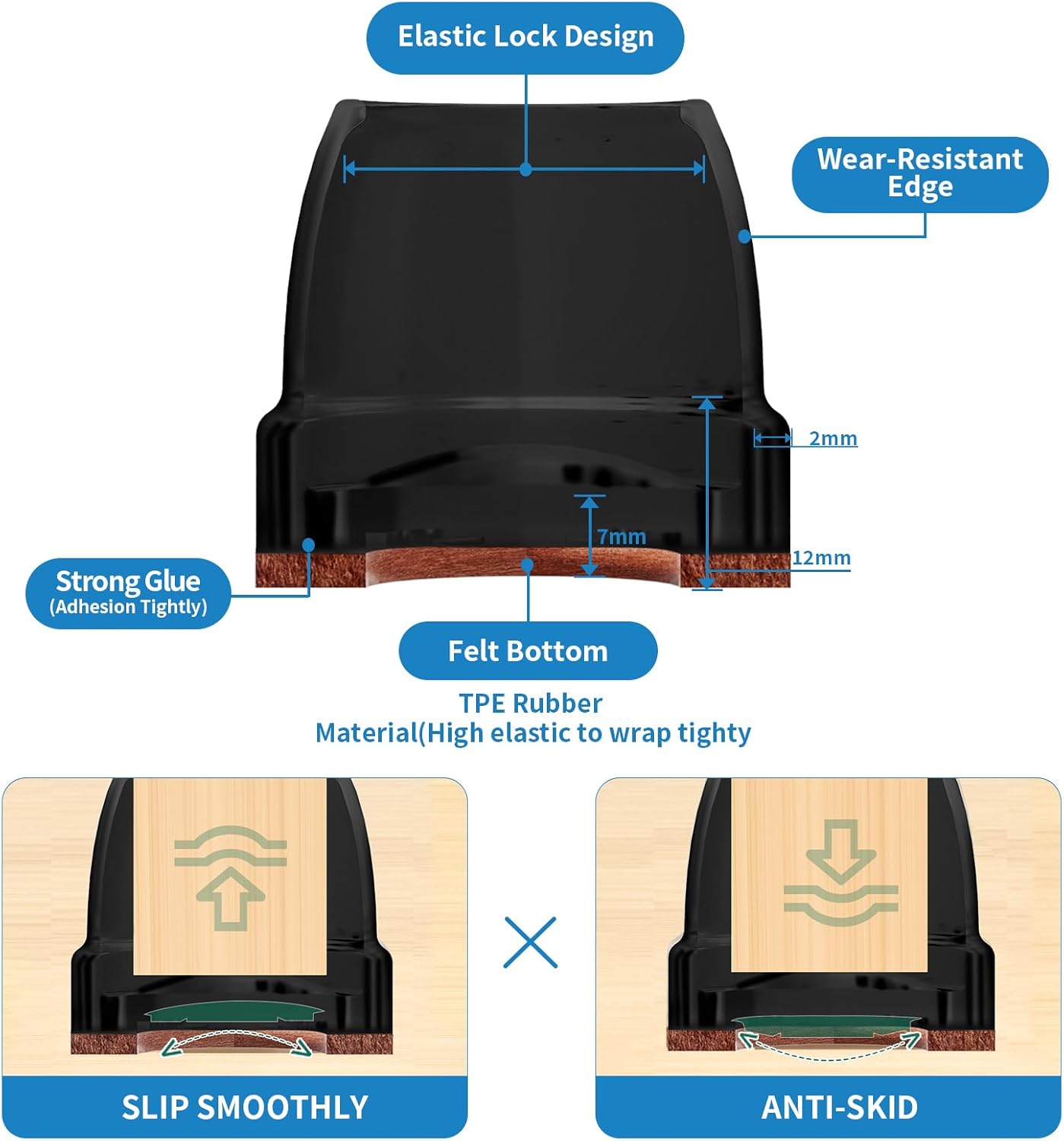 Thumbnail 2 de Ezprotekt Fundas para Patas de Silla 🪑, 8 Protectores de Silicona