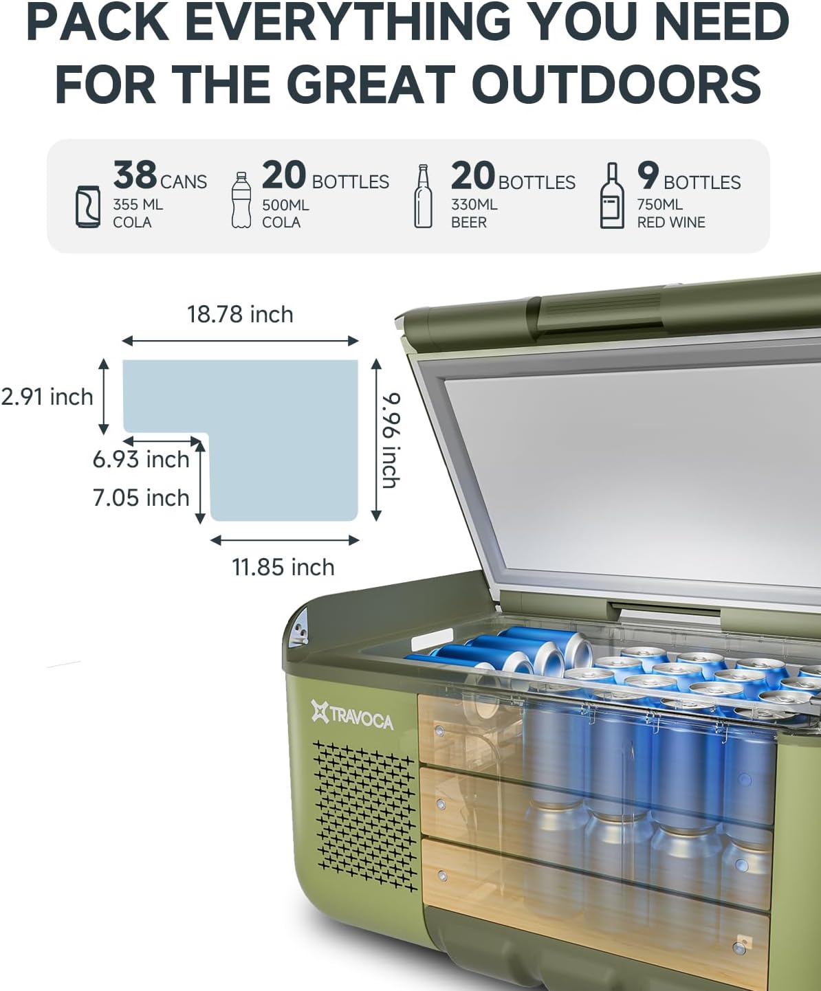 Detalle 2 de Travoca Portable Car Refrigerator 26QT
