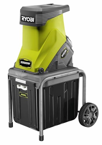 Detalle de RYOBI Broyeur de Végétaux 2500 W RSH2545B – Bac 40 L, Roues, Système à Couteaux