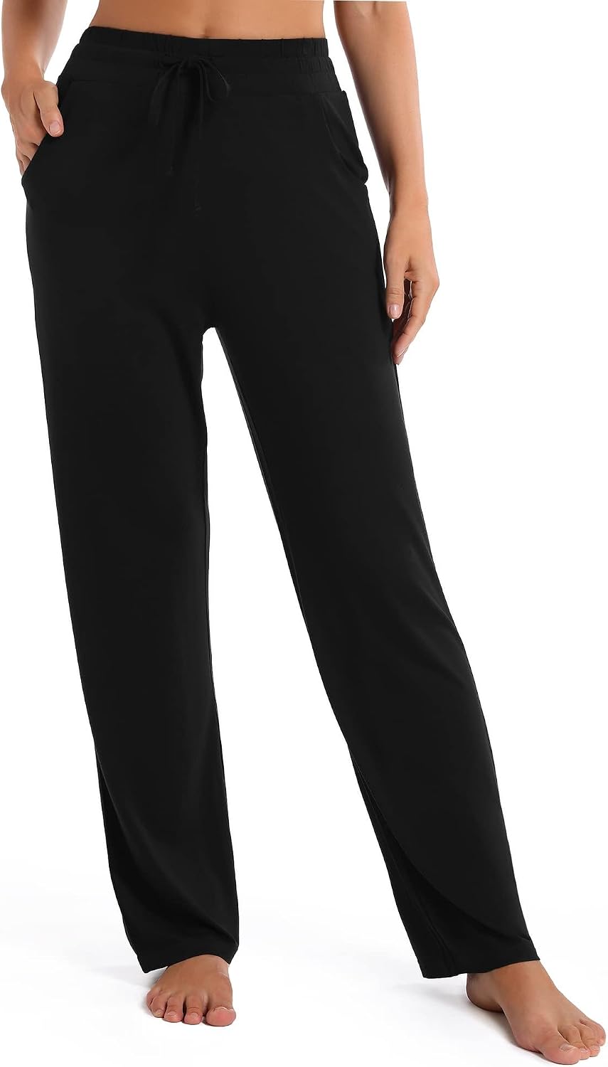 Thumbnail 6 de Urban CoCo Women’s Straight Leg Long Pants with Elastic High Waist Drawstring and Deep Pockets