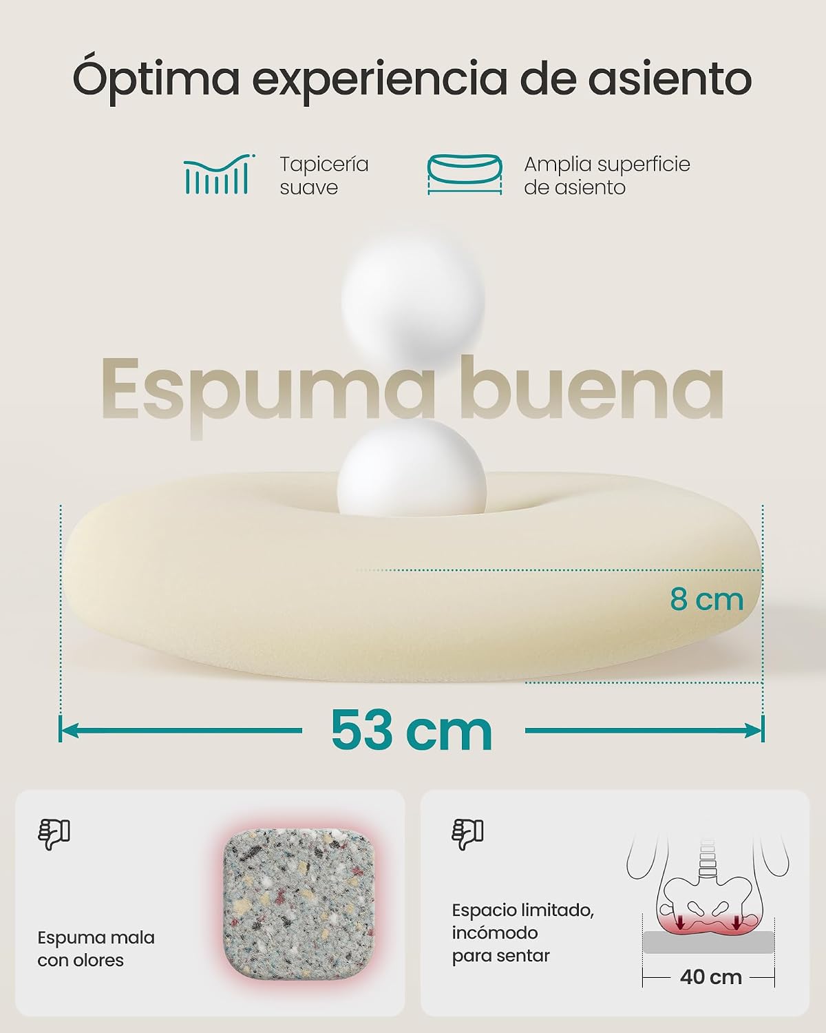 Thumbnail 4 de SONGMICS OBN037G02 Silla de oficina 53 cm