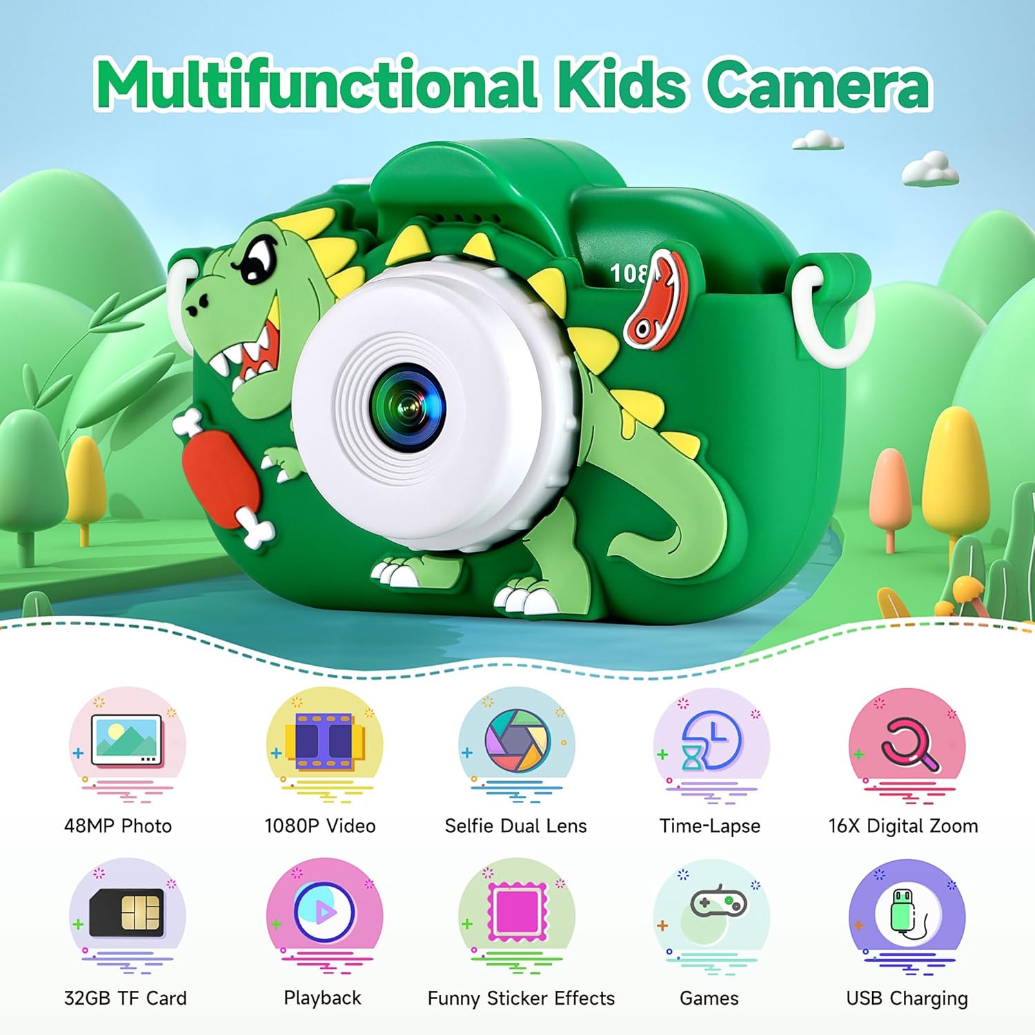 Detalle 2 de Kids Camera 48MP Dual Lens 32GB Kids Camera