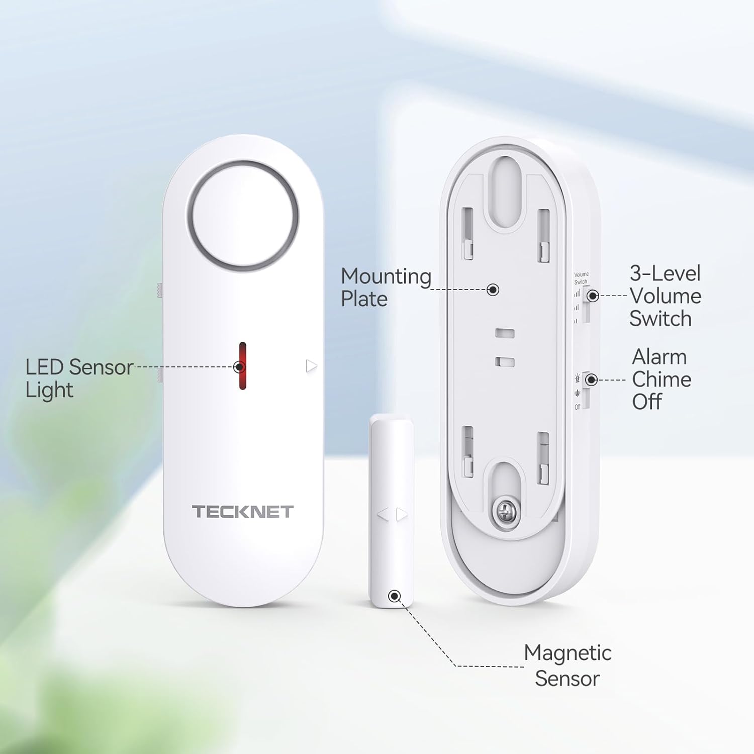 Thumbnail 4 de TECKNET 2-in-1 Wireless Door & Window Alarms for Kids Safety (3-Pack) with Chime & 3-Level Volume Control