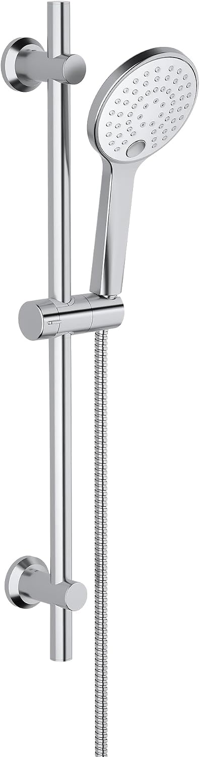 Detalle de Görbach Colonna Doccia in Acciaio Inox 70 cm senza Miscelatore con Doccetta, 150 cm di Tubo e Supporti Cromo