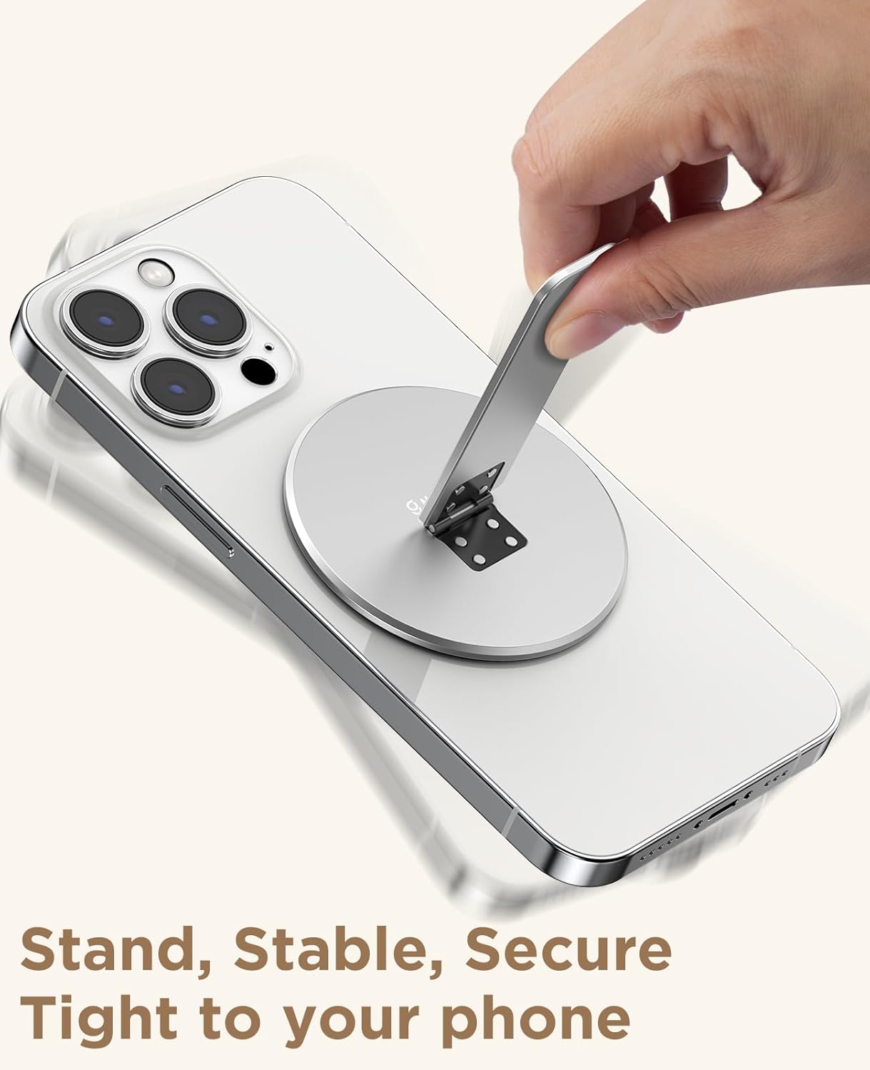 Thumbnail 5 de Magtame impugnatura magnetica 3-in-1 per telefono con cavalletto e cinturino in metallo, argento (compatibile iPhone 12/13/14/15/16)