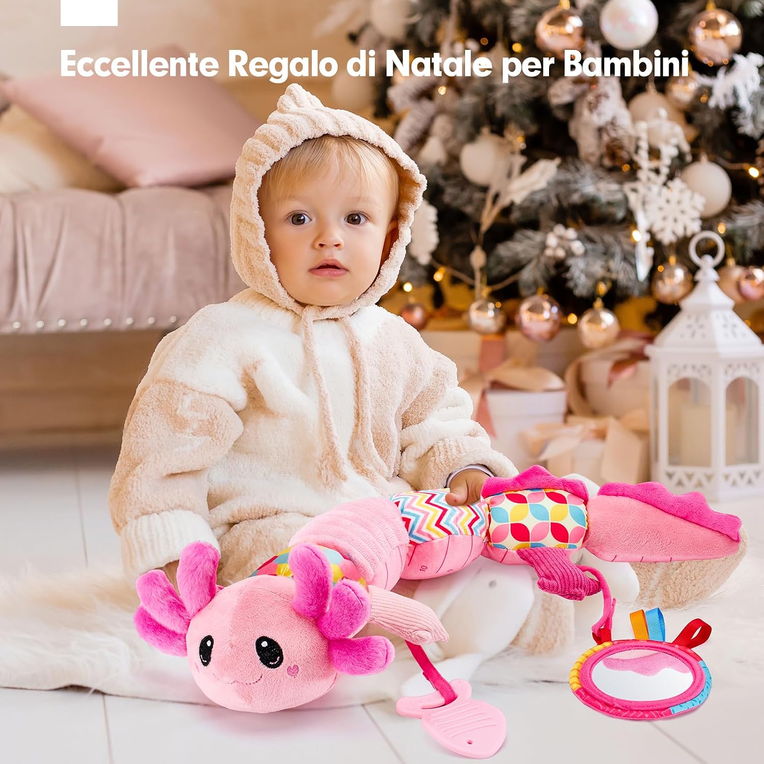 Thumbnail 6 de Hahaland Giochi Neonato 0-3 Mesi con 4 Brani Musicali, Sonaglio e Specchio a Pecora