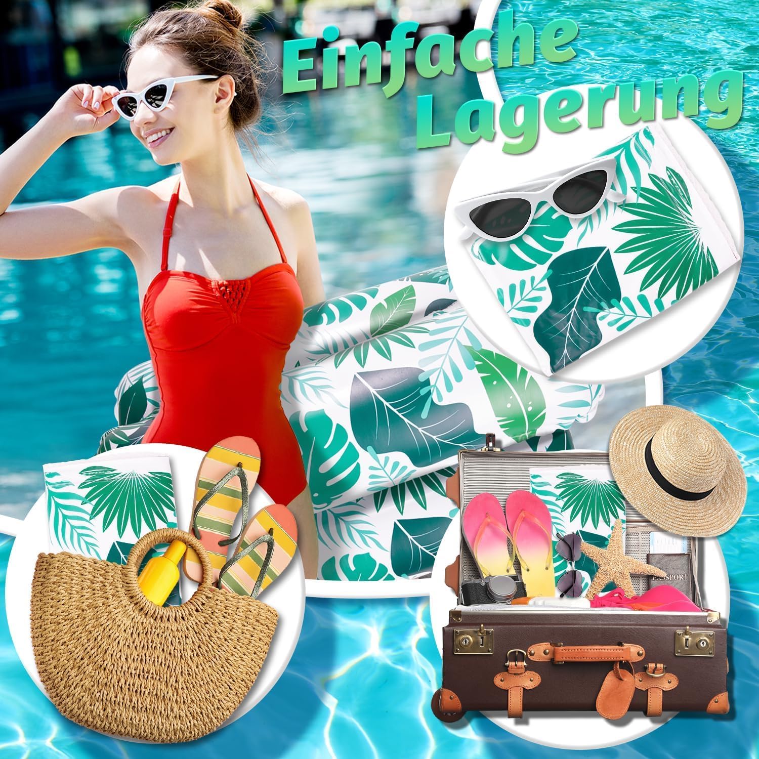 Thumbnail 4 de Alintor Luftmatratze Pool 4-in-1 Wasserhängematte (2 Stück)