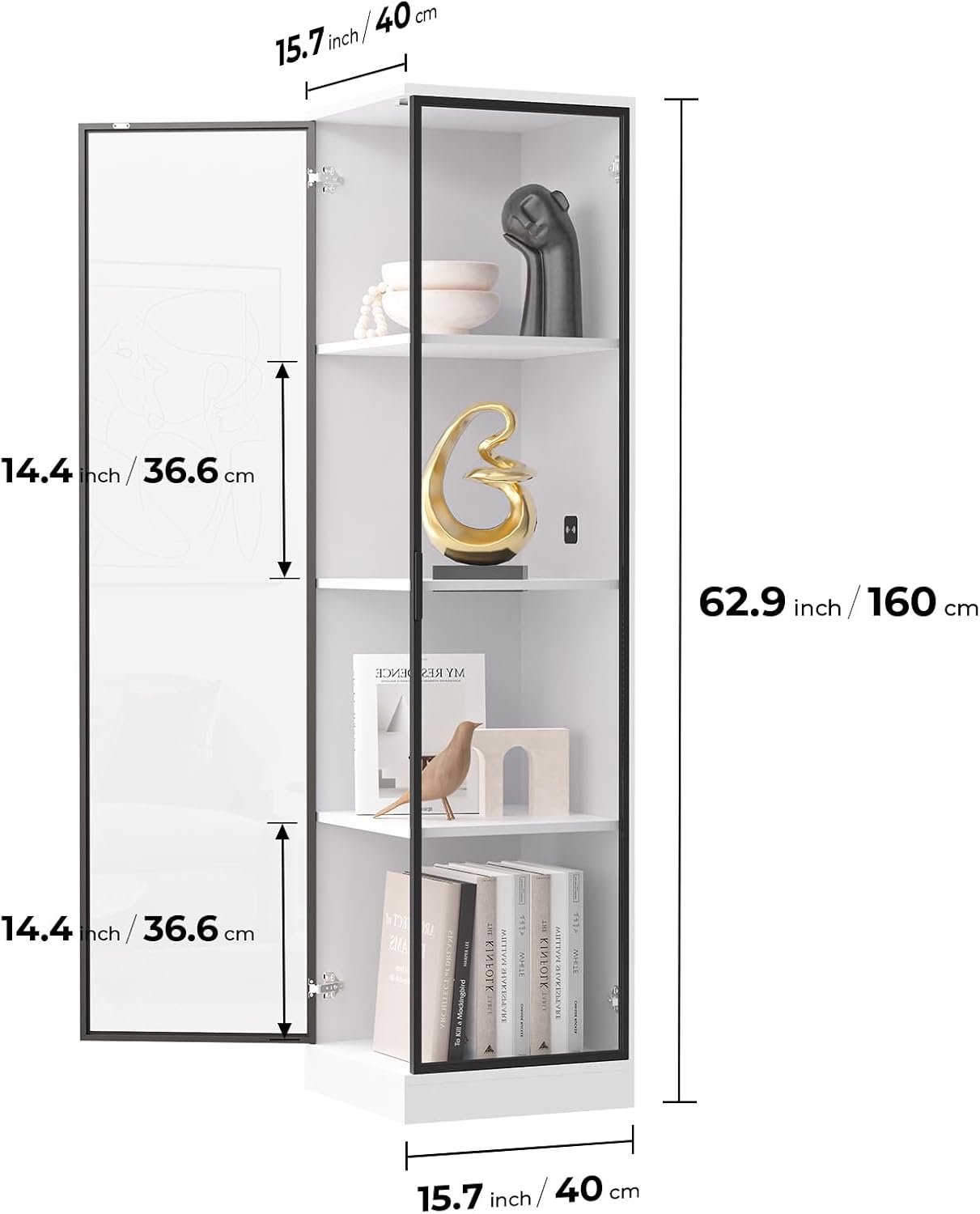 Detalle 2 de BROTTAR Eckvitrine mit LED Beleuchtung