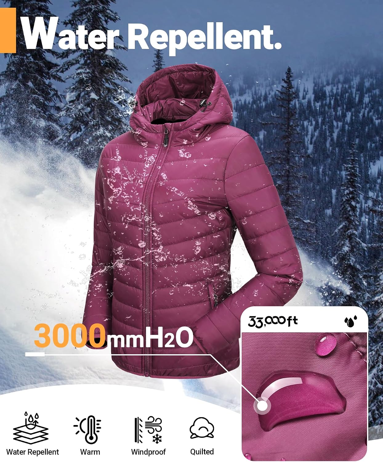 Thumbnail 2 de 33,000ft Women’s Lightweight Puffer Jacket