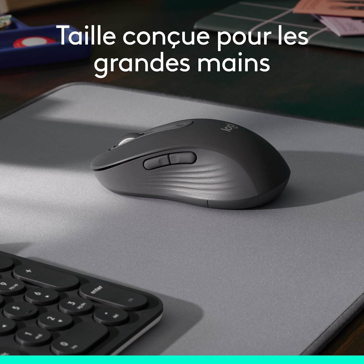 Detalle de Logitech Signature M650 L – Souris sans fil Grande Taille, mains larges, Bluetooth et multi‑device