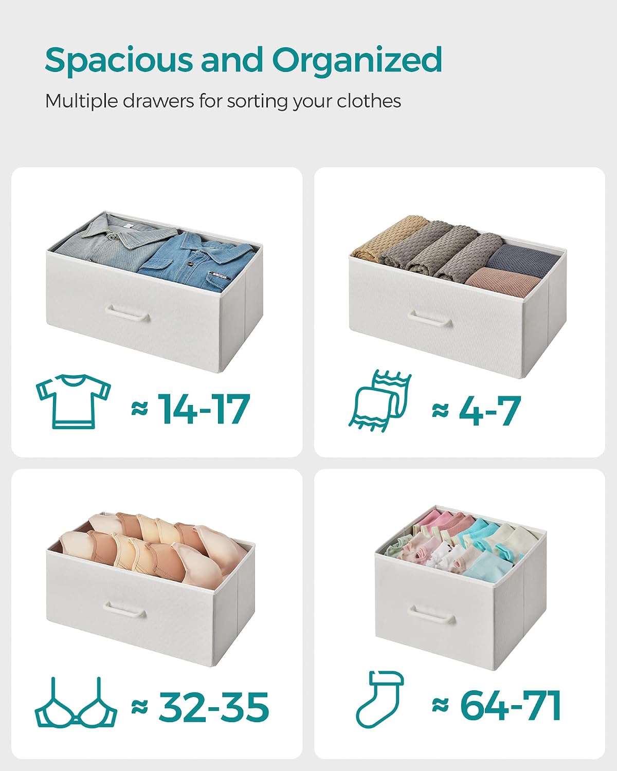 Thumbnail 4 de SONGMICS Fabric Drawer Dresser, 7 Drawers