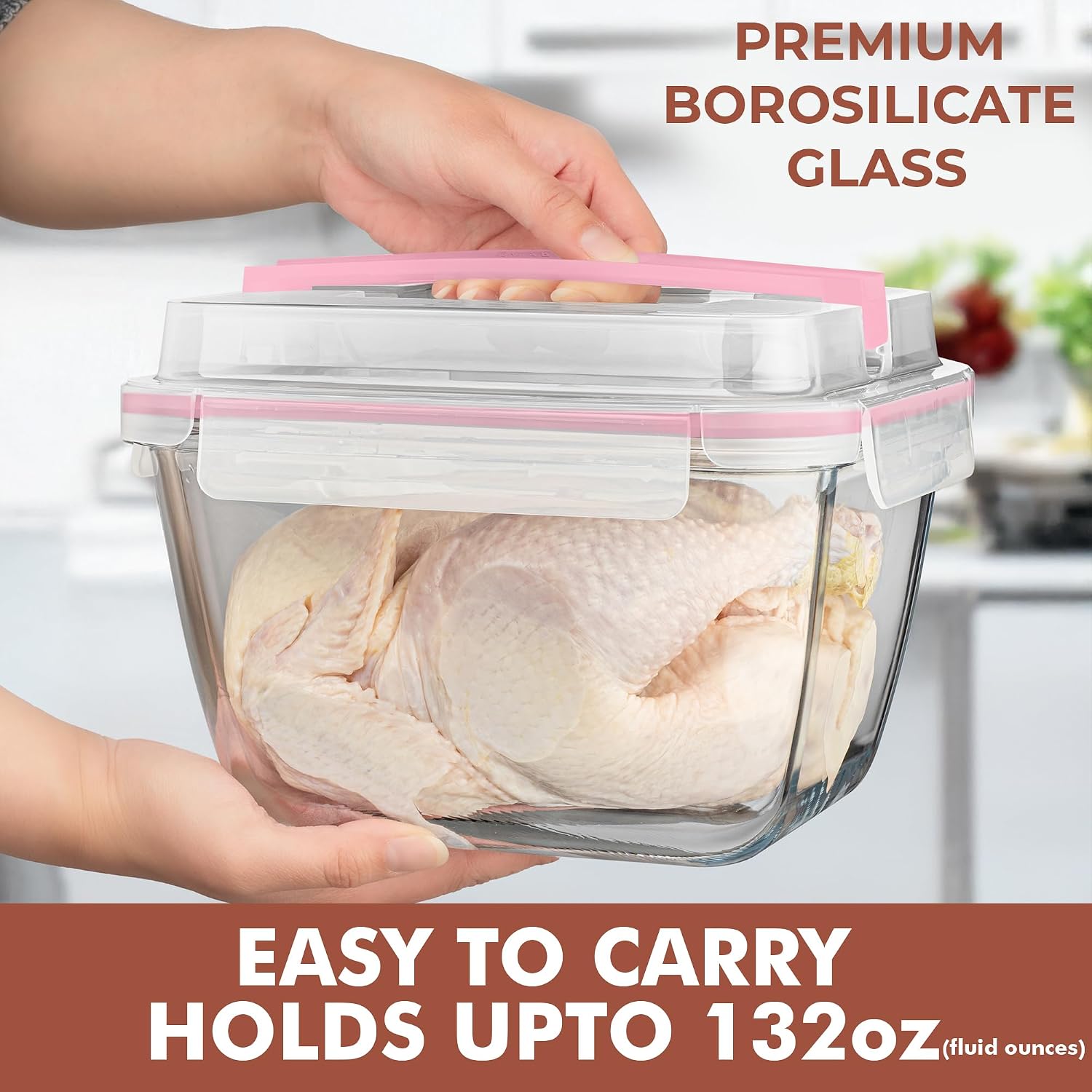 Detalle 2 de Razab Glass Food Storage Container, 17-Cup