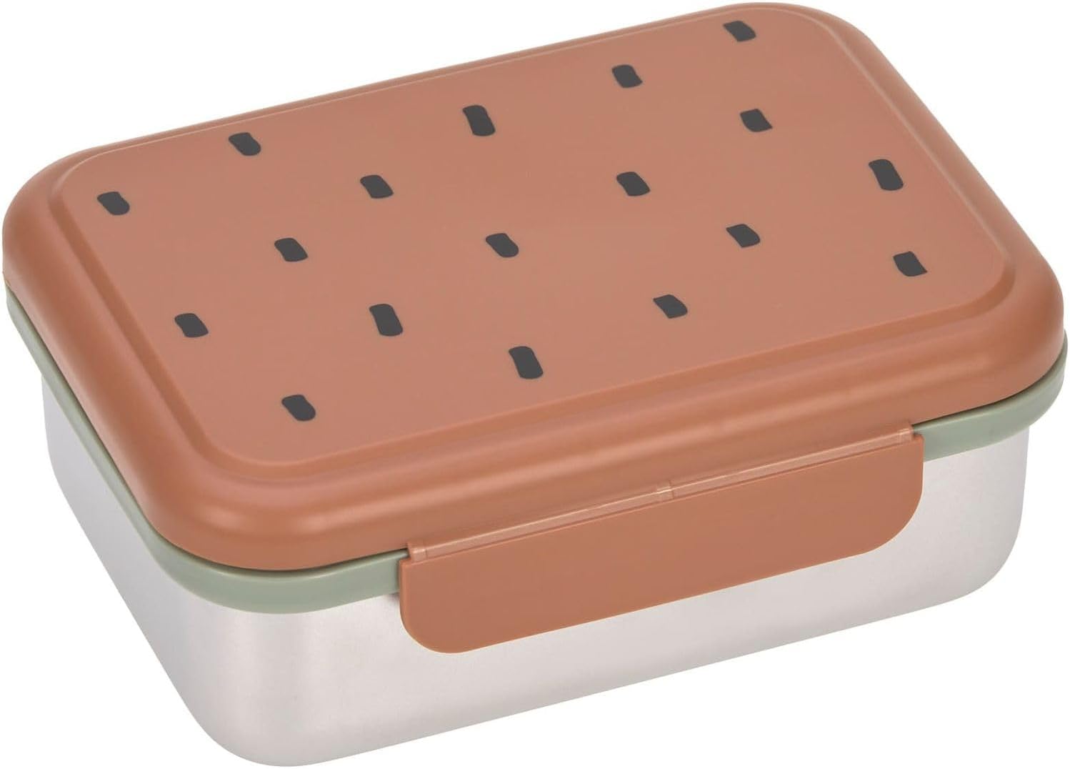 LÄSSIG Boîte à pain pour enfants en acier inoxydable – modèle Jardin d'enfants, 17,3 x 13,3 x 6,9 cm
