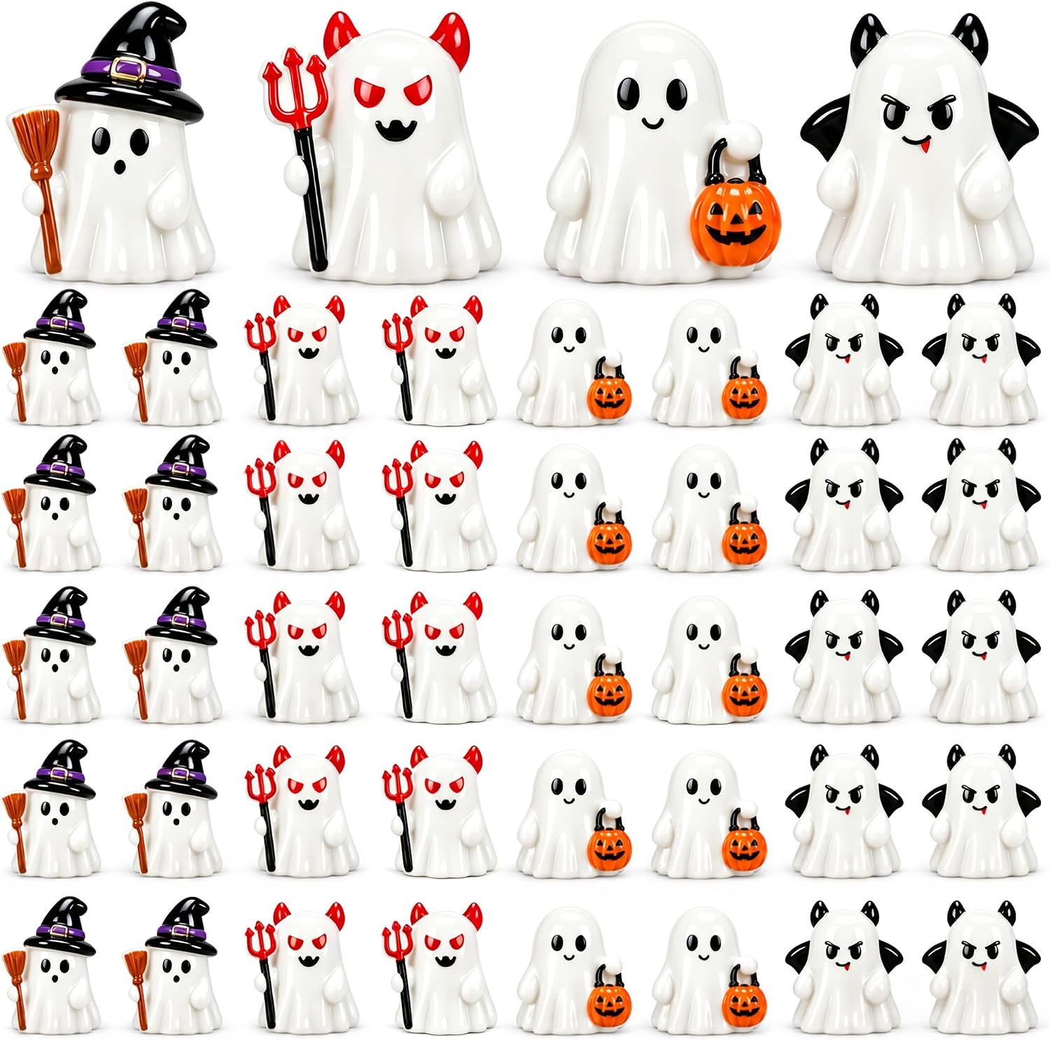 Detalle de Mini Ghost Figurine Set, 80 Pieces