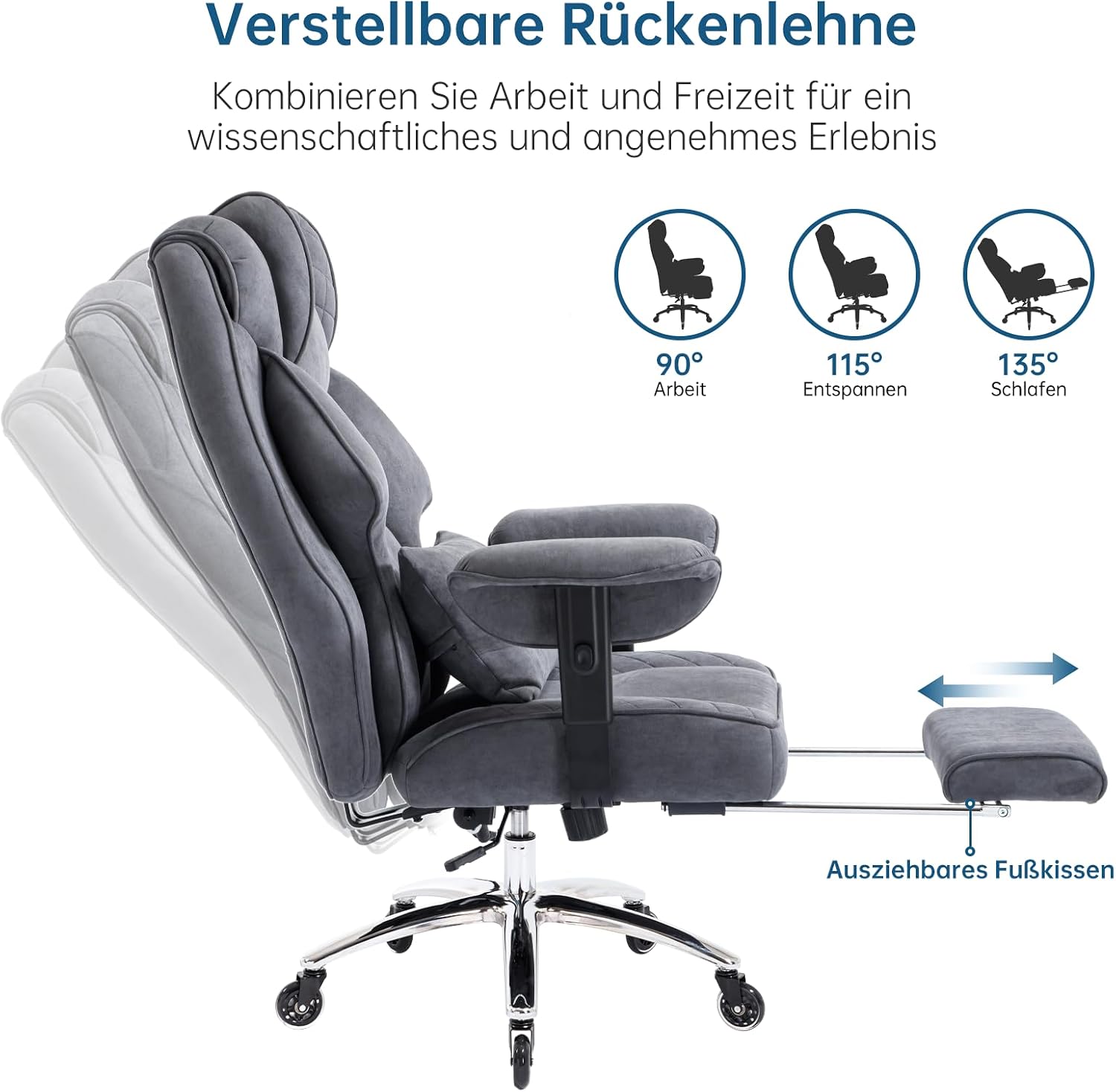 Thumbnail 3 de Asukale Ergonomischer Bürostuhl 200kg