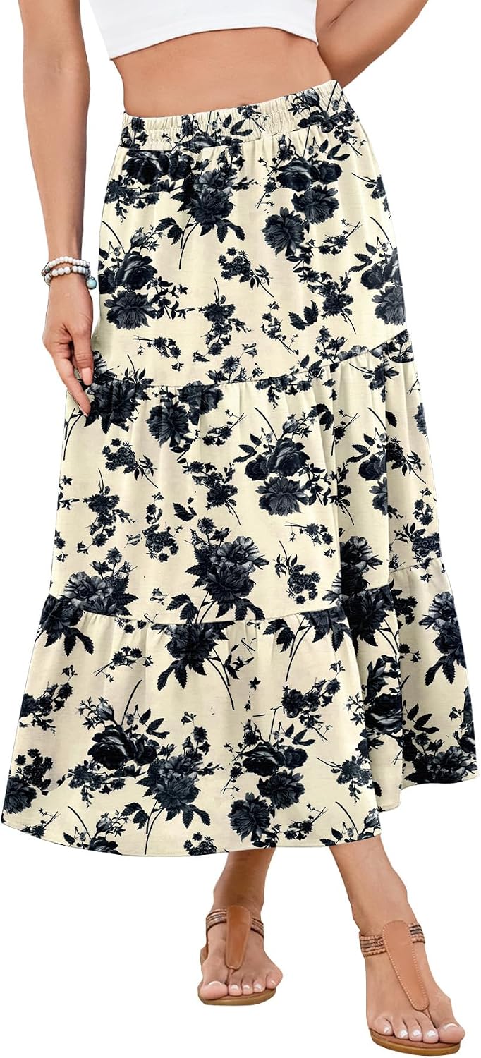 Detalle de YSYOKOW Women's Maxi Skirt Polyester