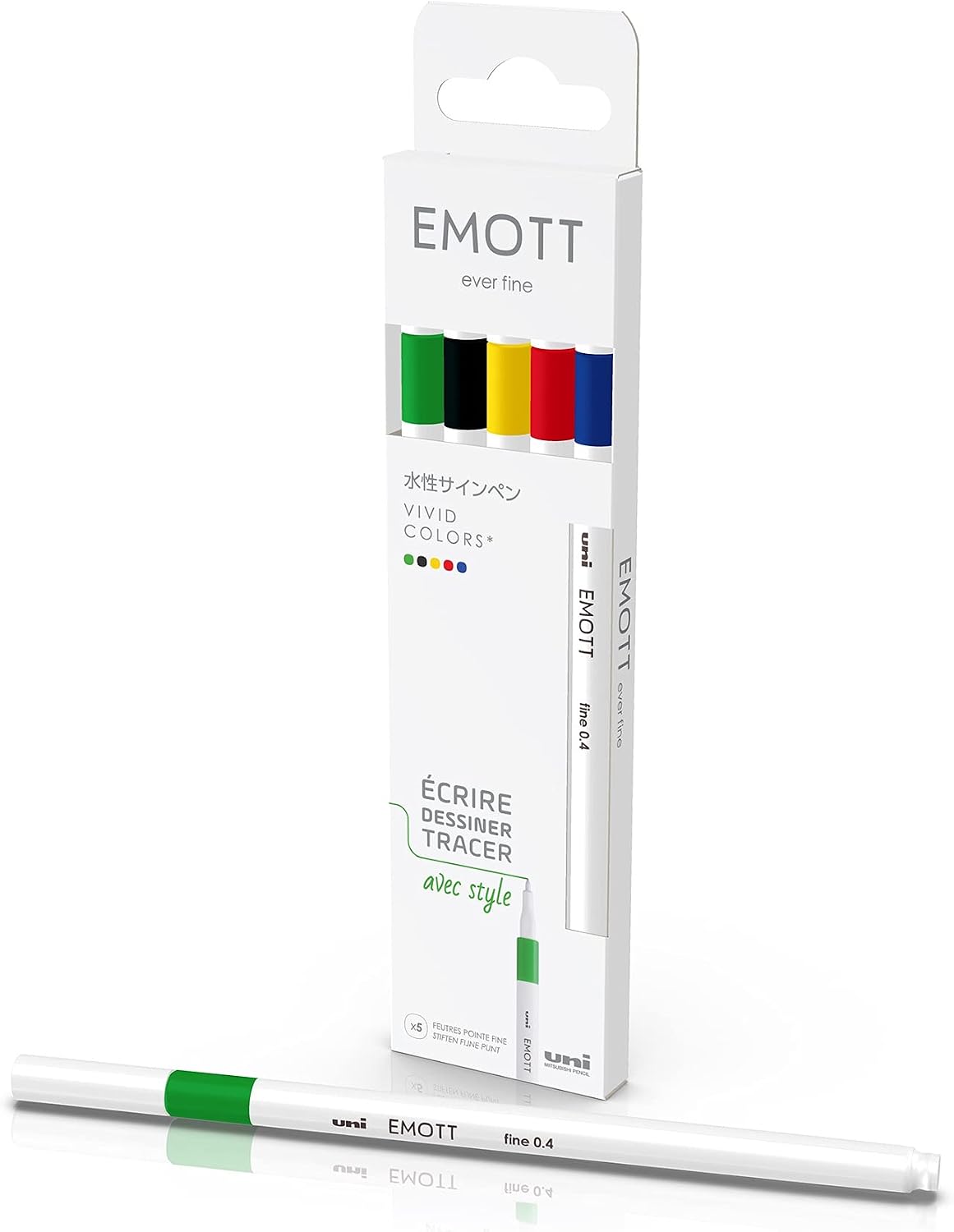 Thumbnail 1 de uni-ball PEMSY/5 01 Emott fineliners, 5 färger, 0,4 mm