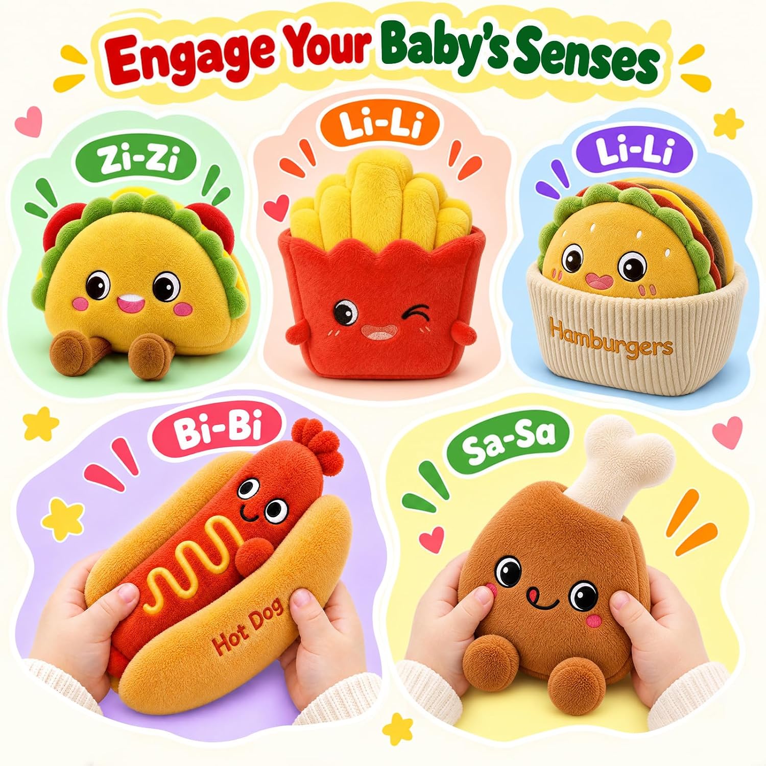 Detalle 2 de SAIMAND Baby Sensory Toy Set Plush
