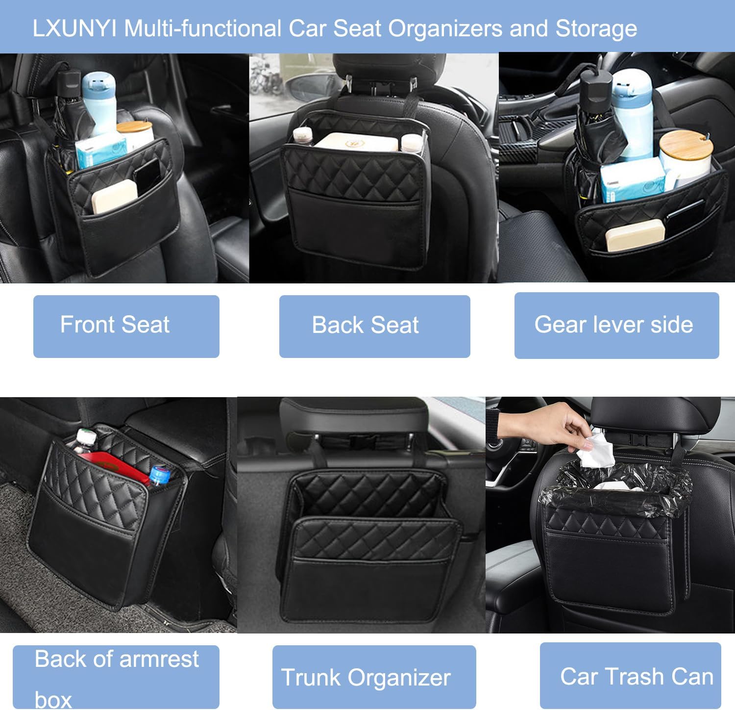 Thumbnail 6 de LXUNYI car seat organizer in PU leather