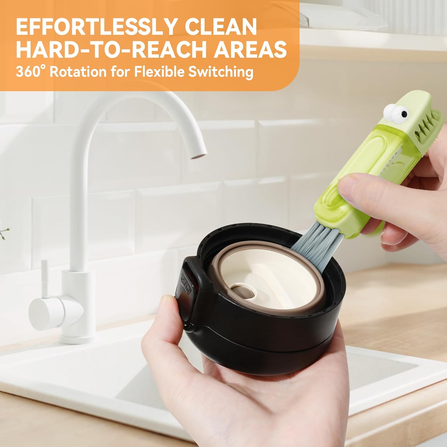 Thumbnail 2 de Multicolored 3-in-1 Cup Lid Gap Cleaning Brush Set