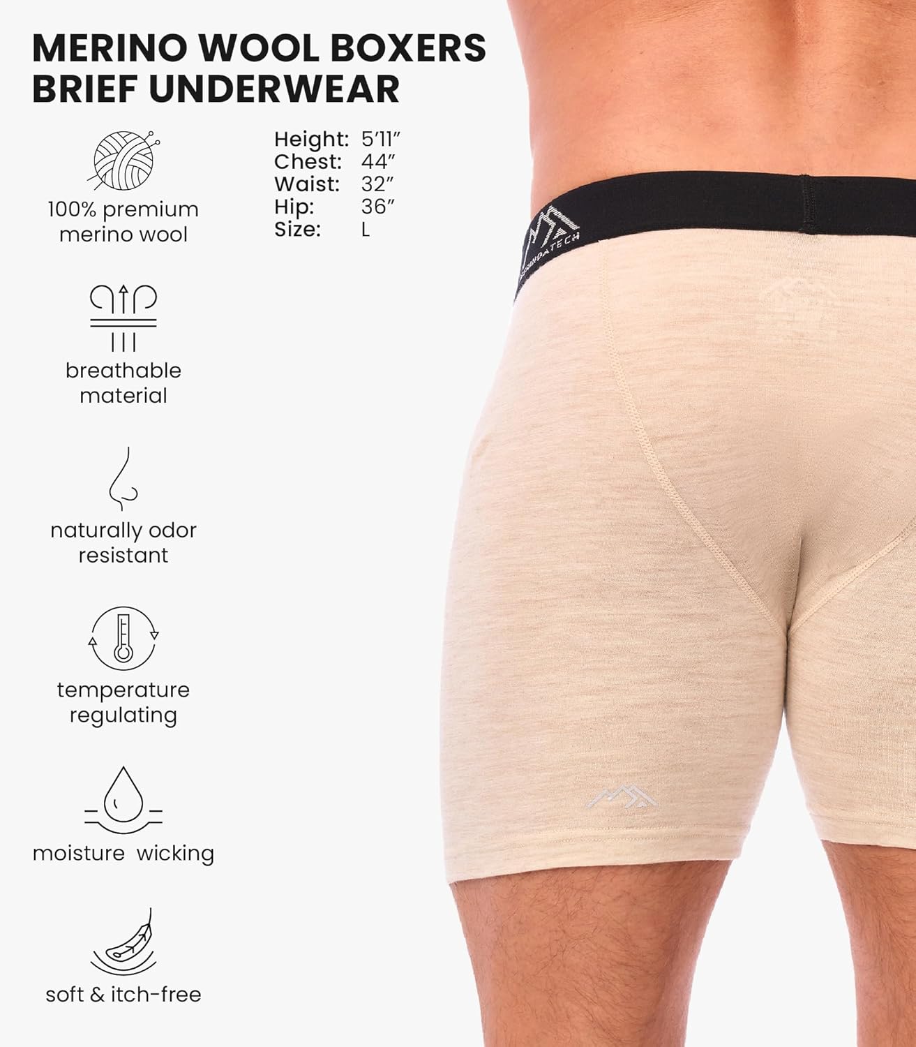 Detalle 2 de Boxer lana merino 100% Merino.tech