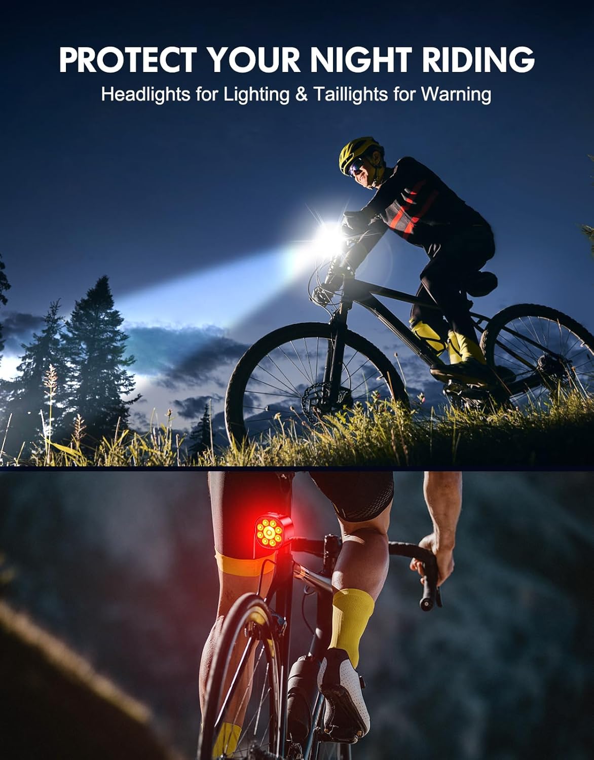 Thumbnail 5 de Babacom Bike Lights: Front & Back USB Rechargeable 8+7 Modes