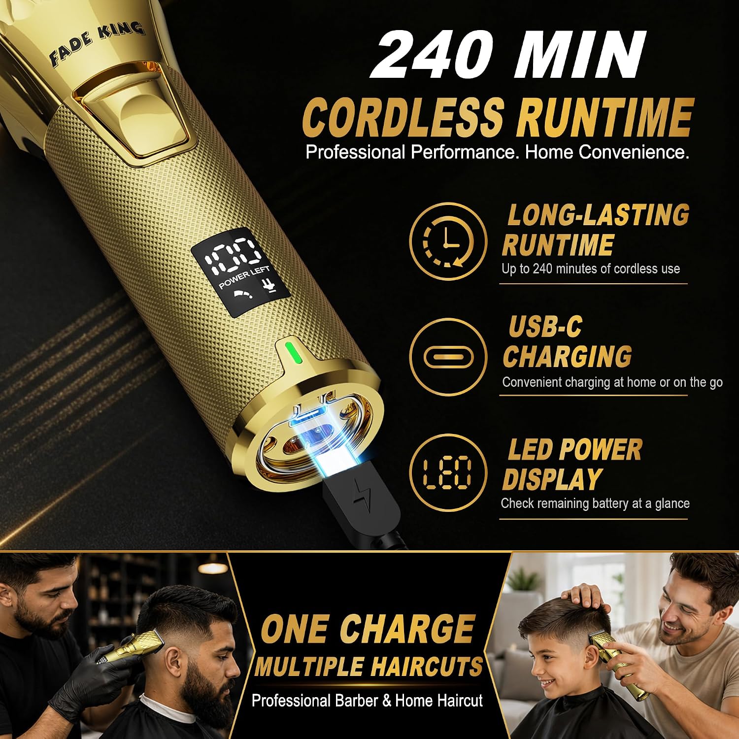 Thumbnail 4 de FADEKING Professional Hair Clippers with LCD Display ⚙