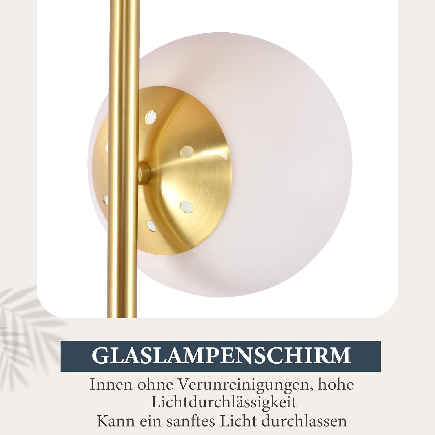 Thumbnail 4 de ZMH Lampadaire moderne pour salon — 3 ampoules E27, design doré et boule de verre